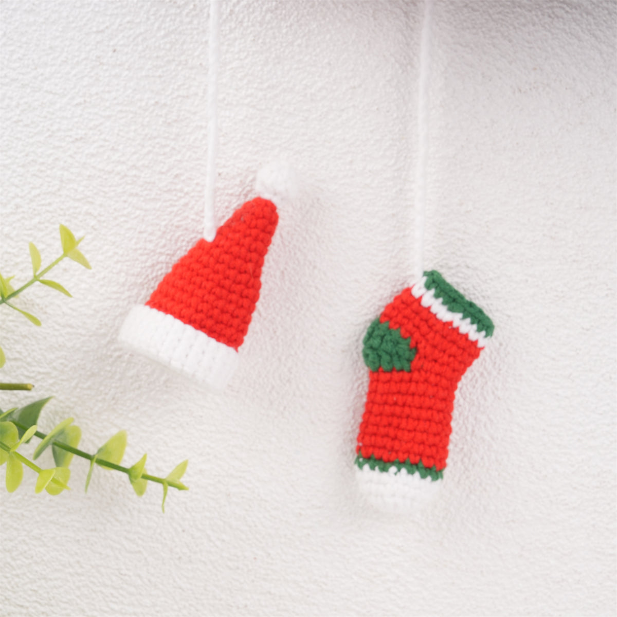 Crochet Christmas Ornaments,Red Mini Car Hanging