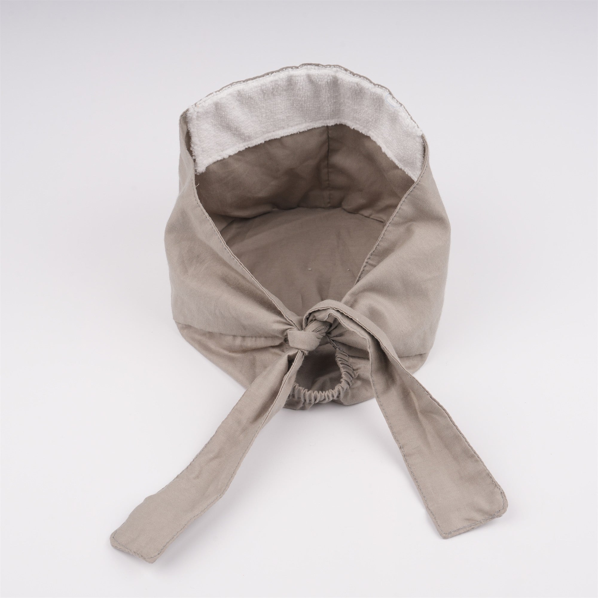 Grey Solid Cotton Surgical Scrub Cap - Tie-back Style