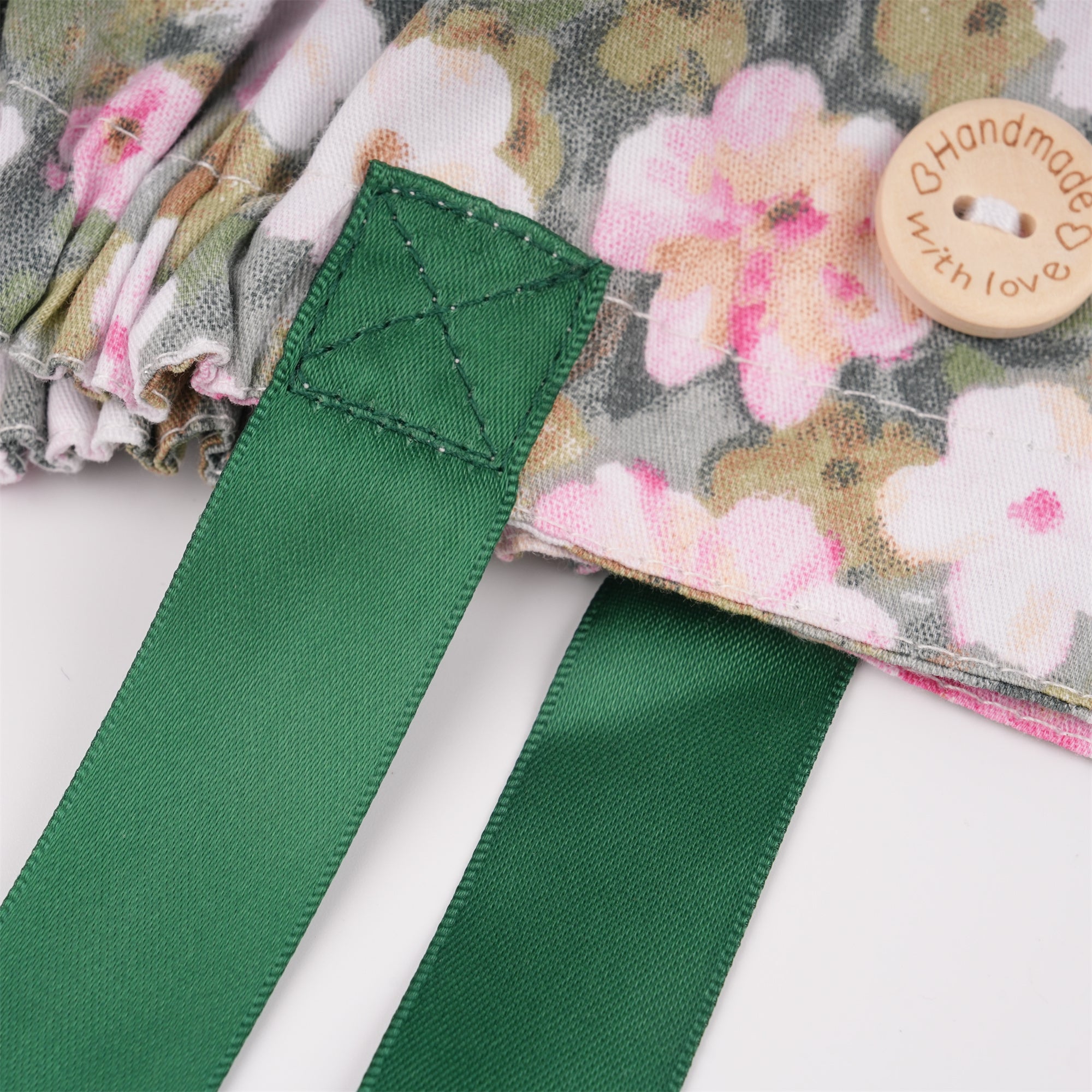 Pink Pastel Flower Cotton Ponytail Scrub Cap