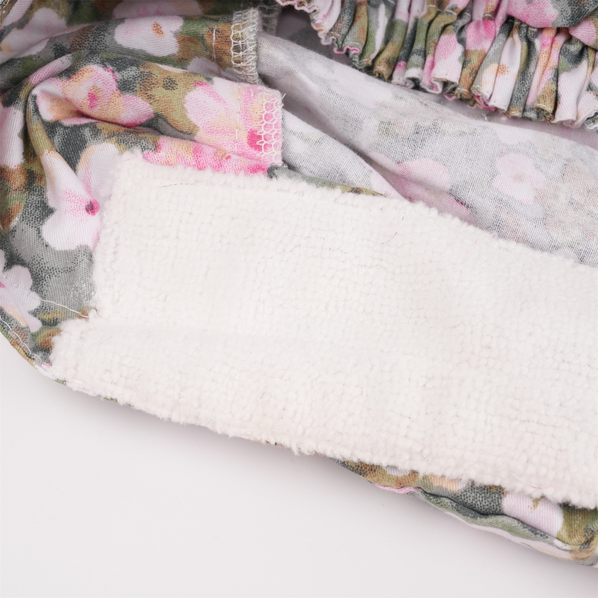Pink Pastel Flower Cotton Ponytail Scrub Cap