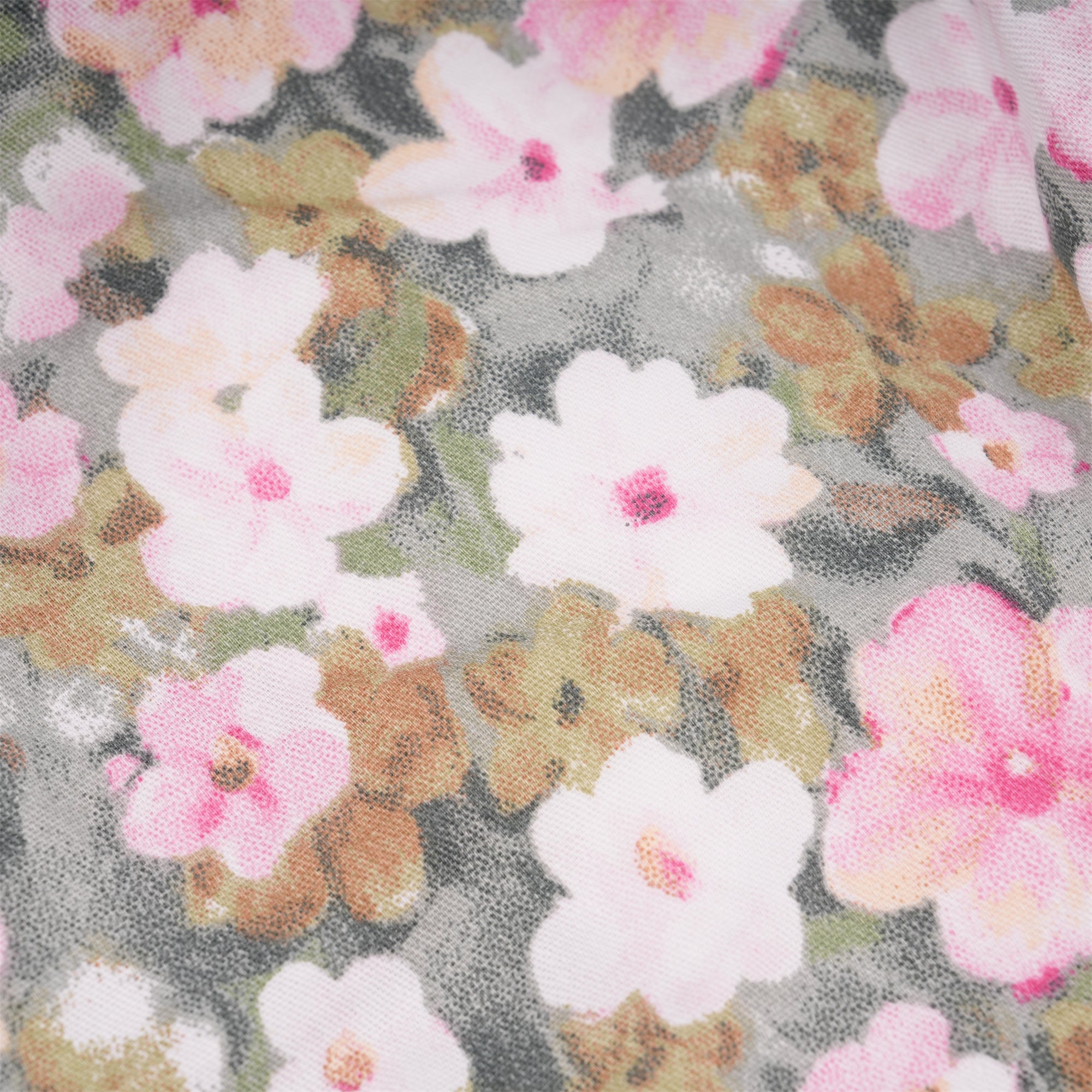 Pink Pastel Flower Cotton Ponytail Scrub Cap