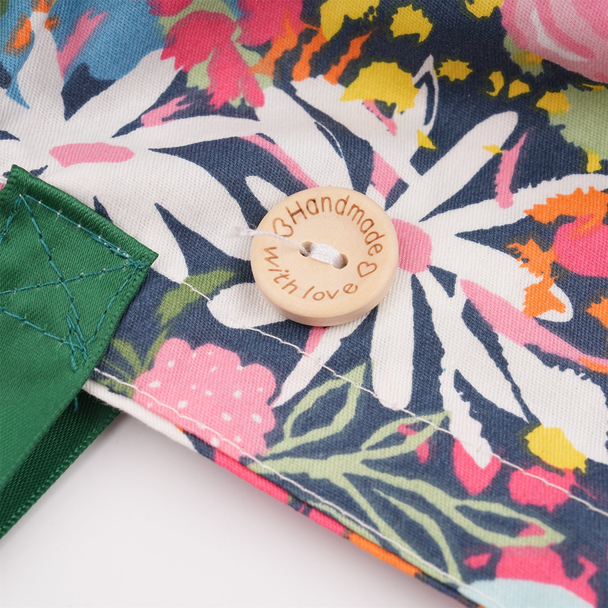 Watercolor Flower Cotton Ponytail Scrub Cap