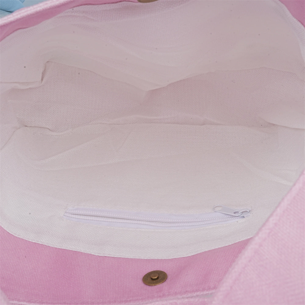 Lovely pets print Hobo Bag,Pink/Blue Handbag
