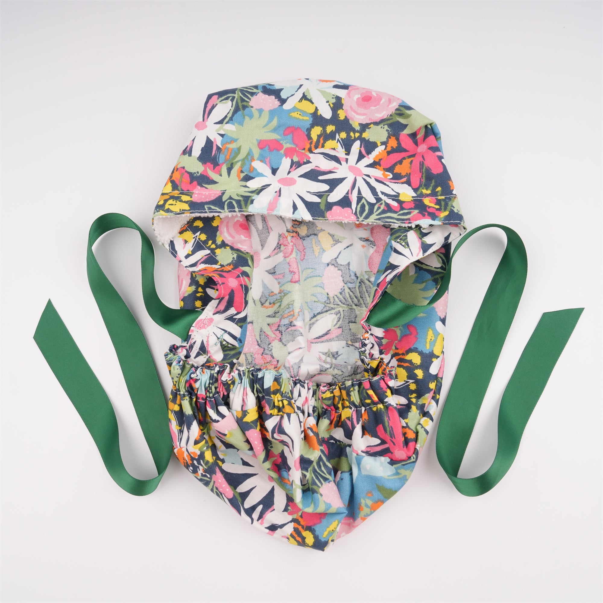 Watercolor Flower Cotton Ponytail Scrub Cap