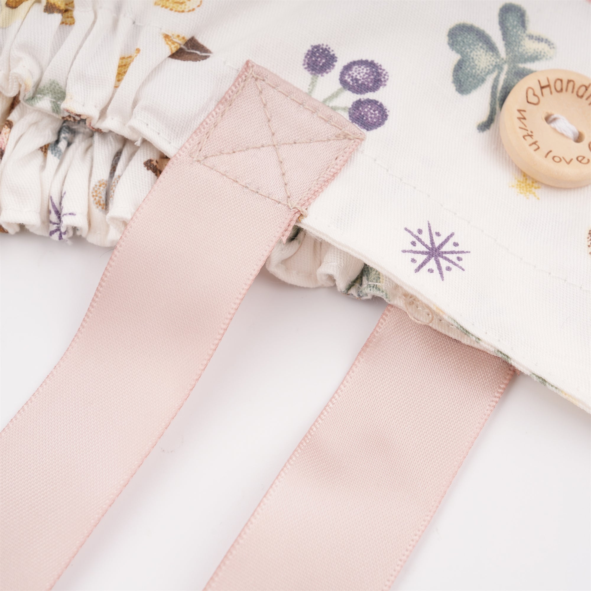 Bunny Flowers Ponytail Scrub Cap for long hair