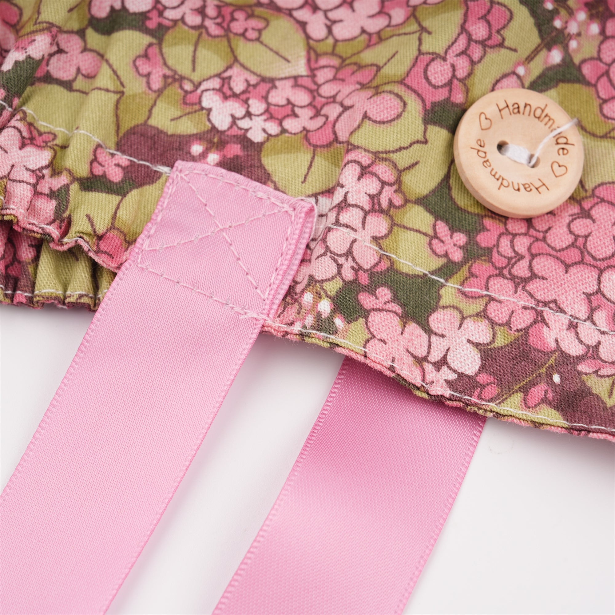 Pink Hydrangea Cotton Ponytail Scrub cap