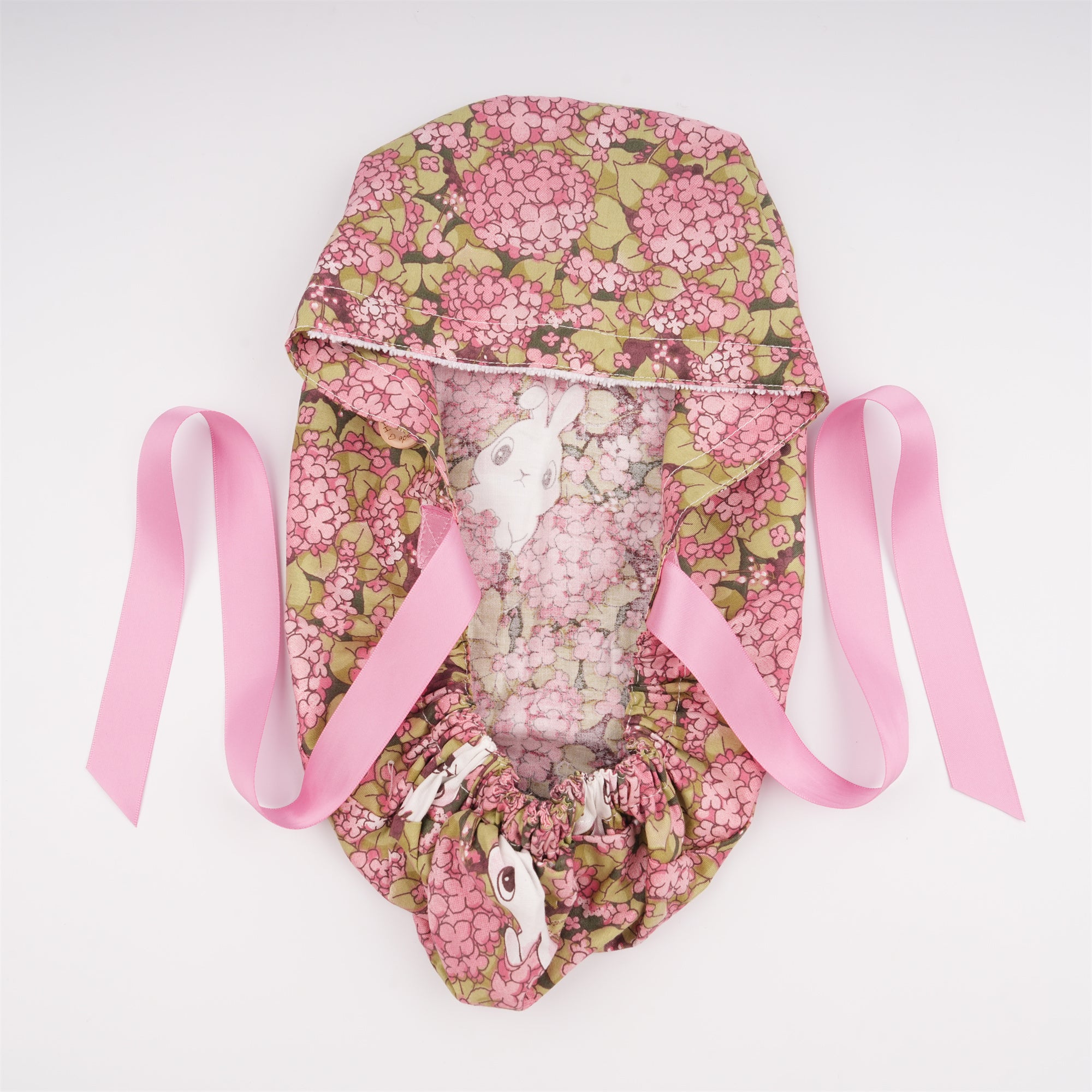 Pink Hydrangea Cotton Ponytail Scrub cap