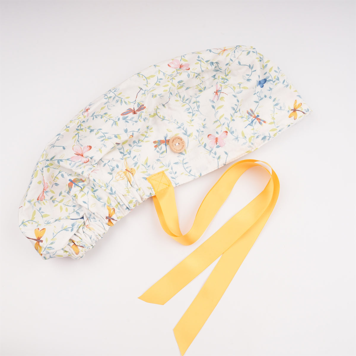 Dragonfly Leaves Cotton Ponytail Scrub Cap
