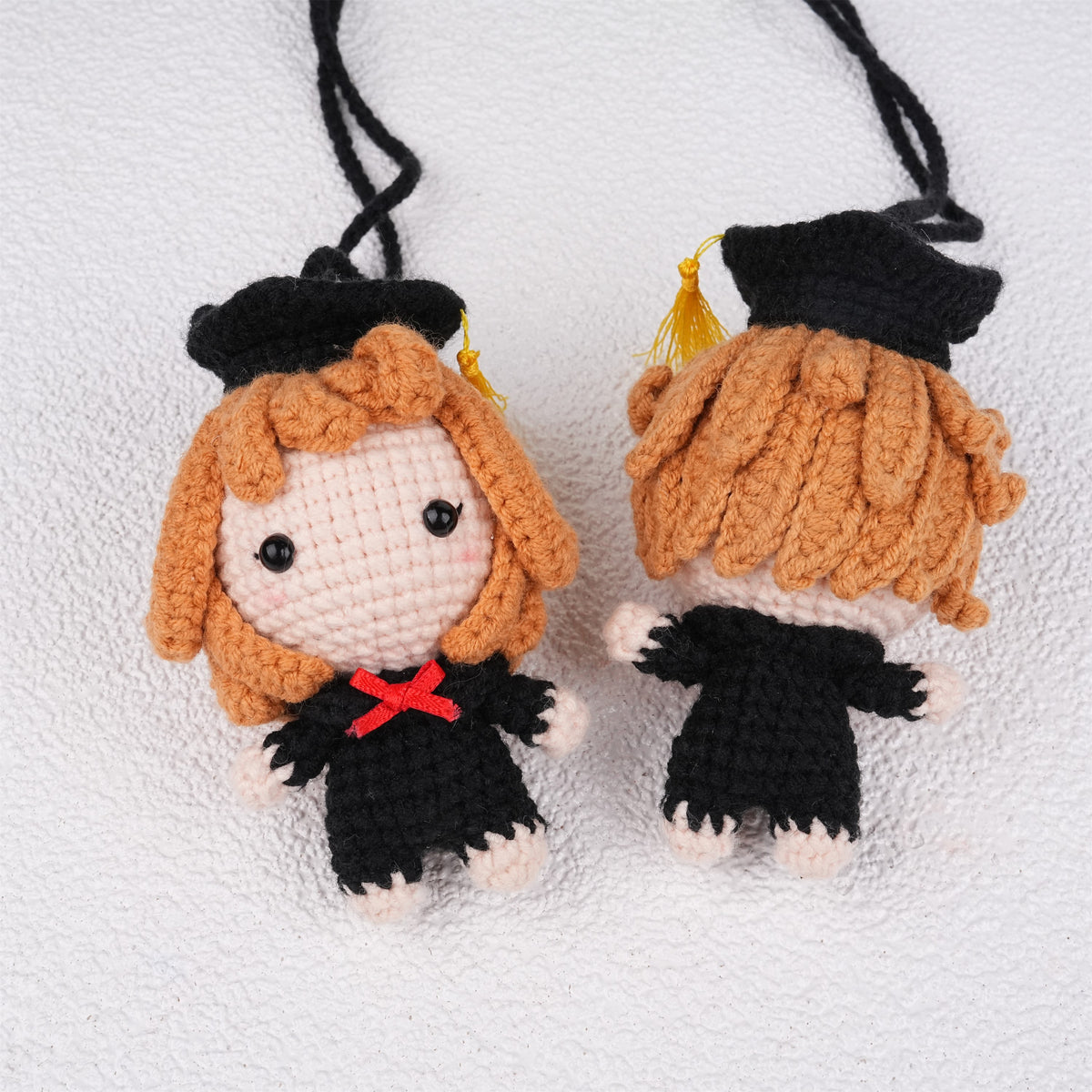 Handmade Crochet Graduation Doll Pendant