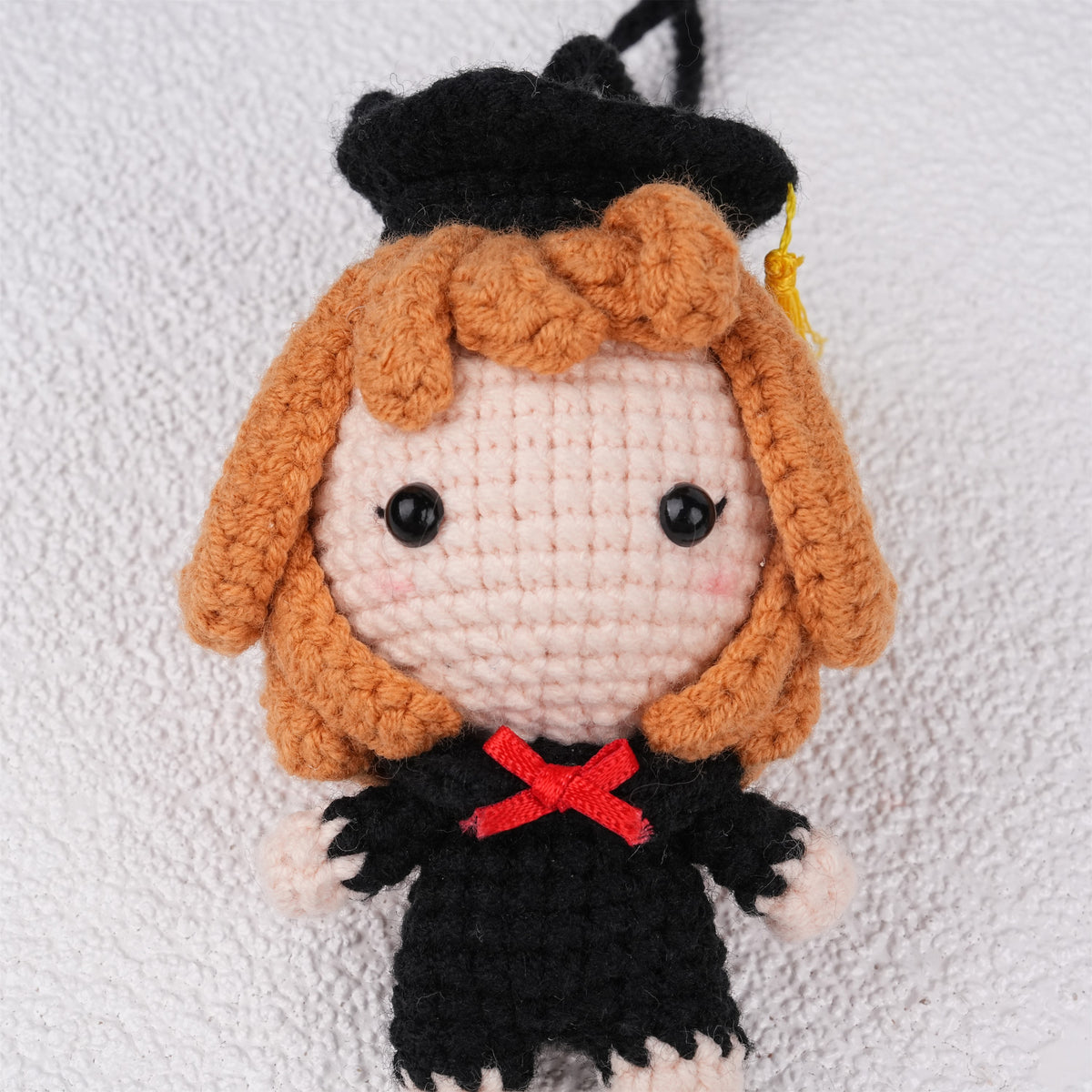 Handmade Crochet Graduation Doll Pendant