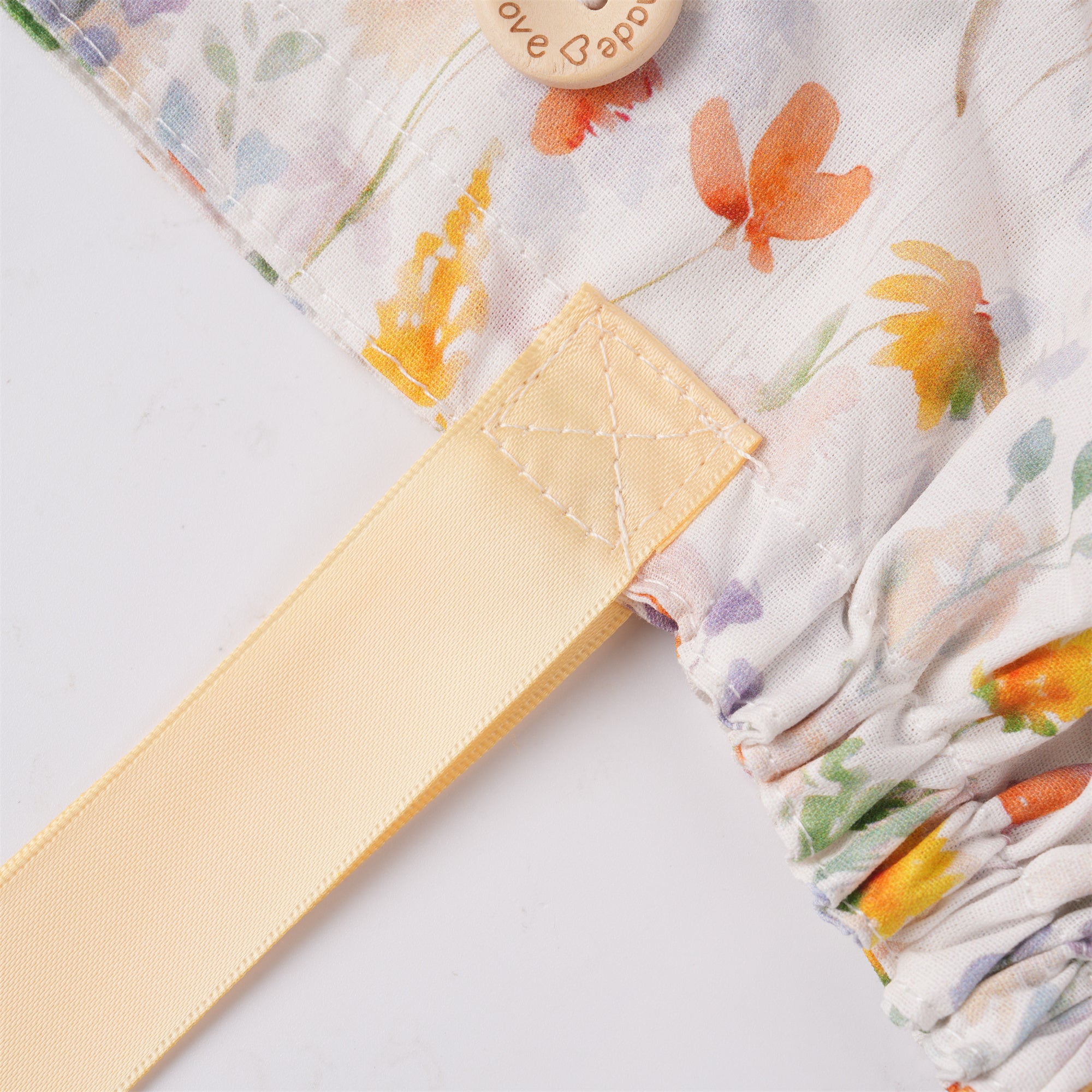 Watercolor Flowers Cotton Ponytail Scrub Cap