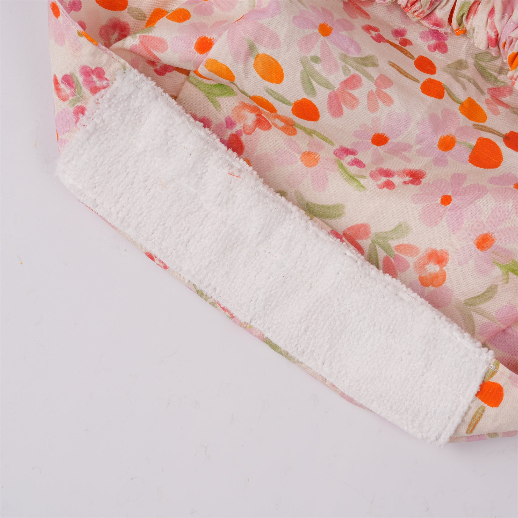 Hot Pink Floral Mushroom Cotton Ponytail Scrub Cap
