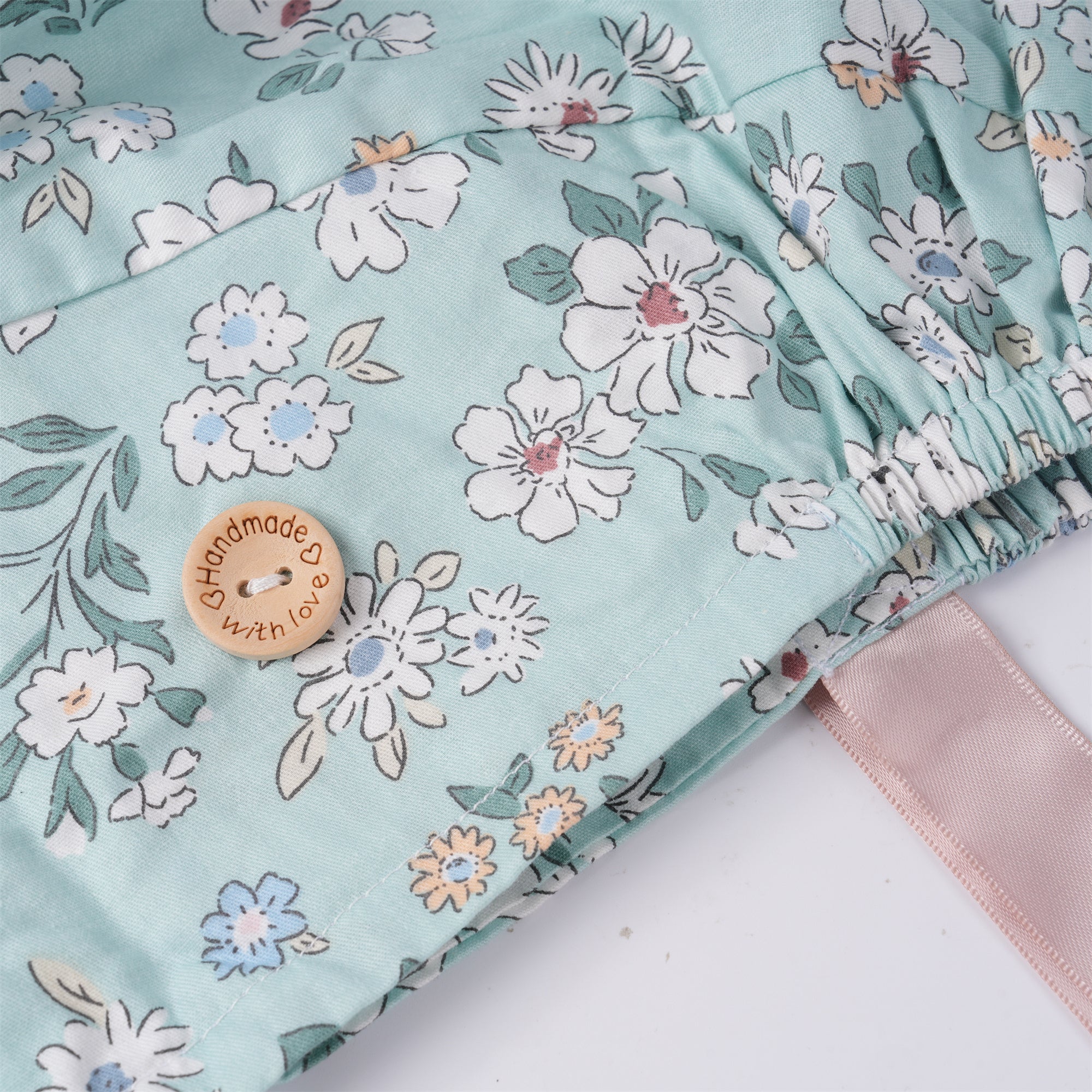 Cotton Ponytail Scrub Cap Handmade, Mint Green OR Hat