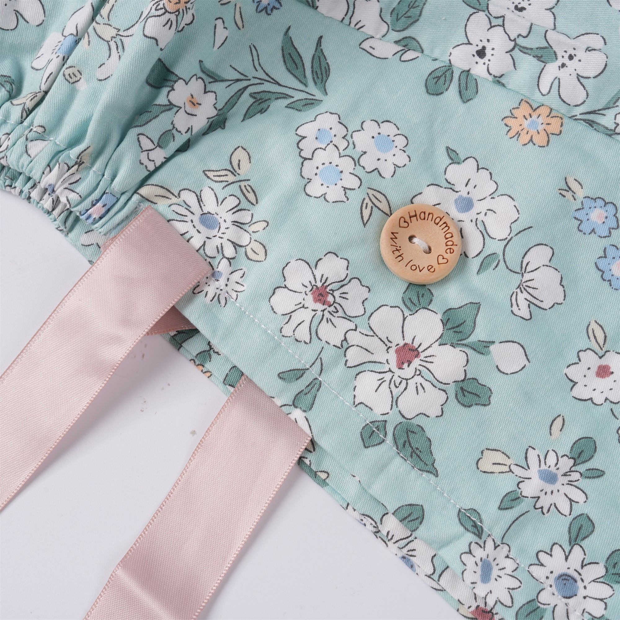 Cotton Ponytail Scrub Cap Handmade, Mint Green OR Hat