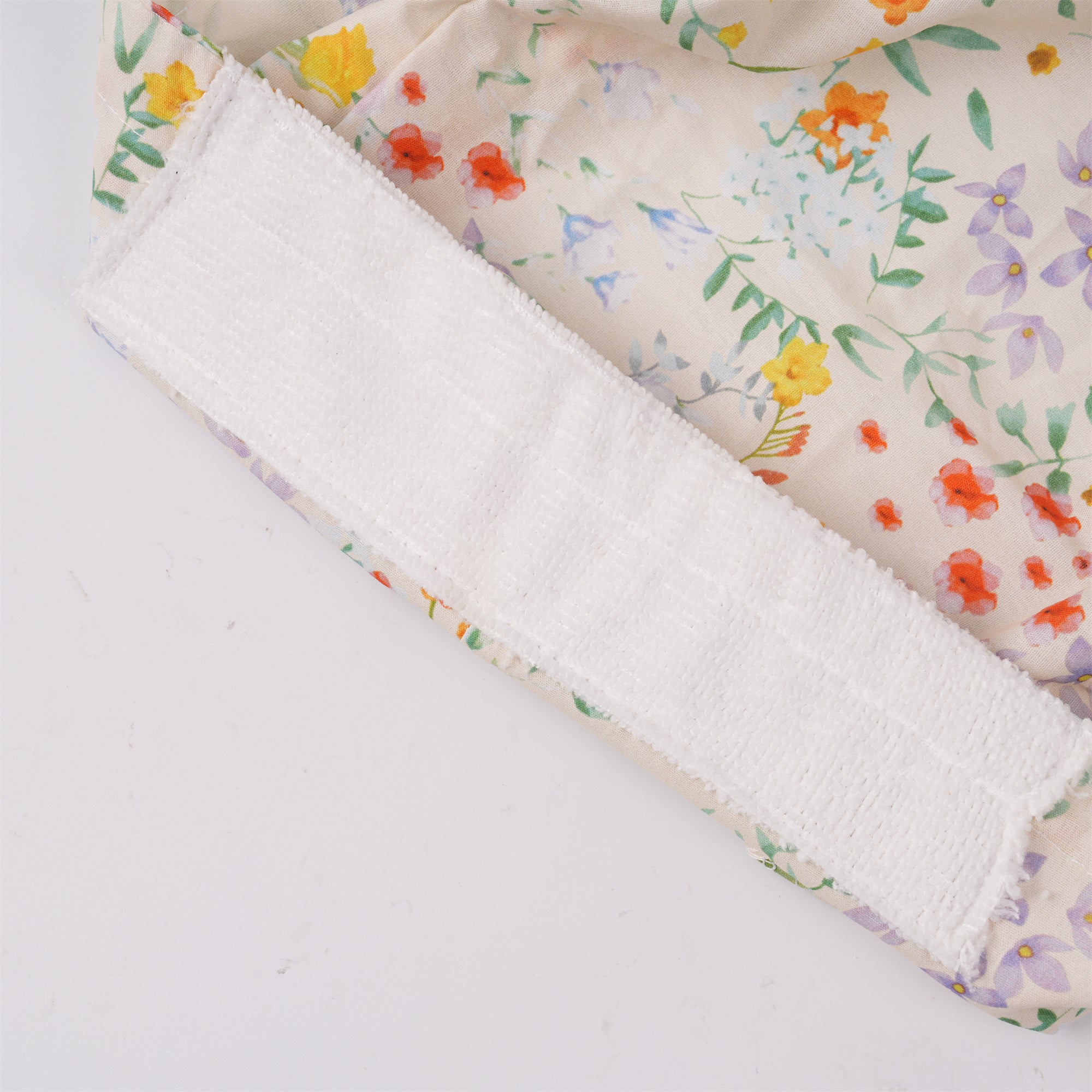 Colorful Flowers Cotton Ponytail Scrub Cap