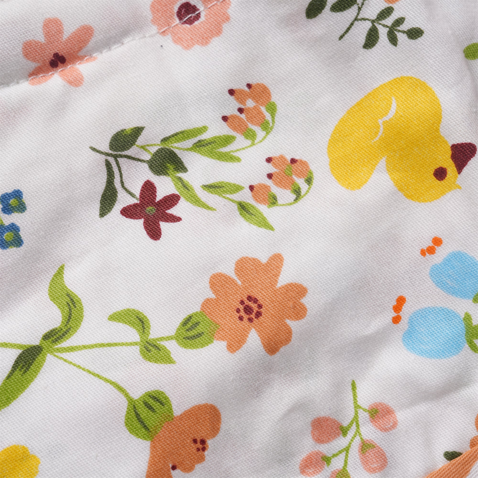Summer Duck Floral Cotton Ponytail Scrub Cap