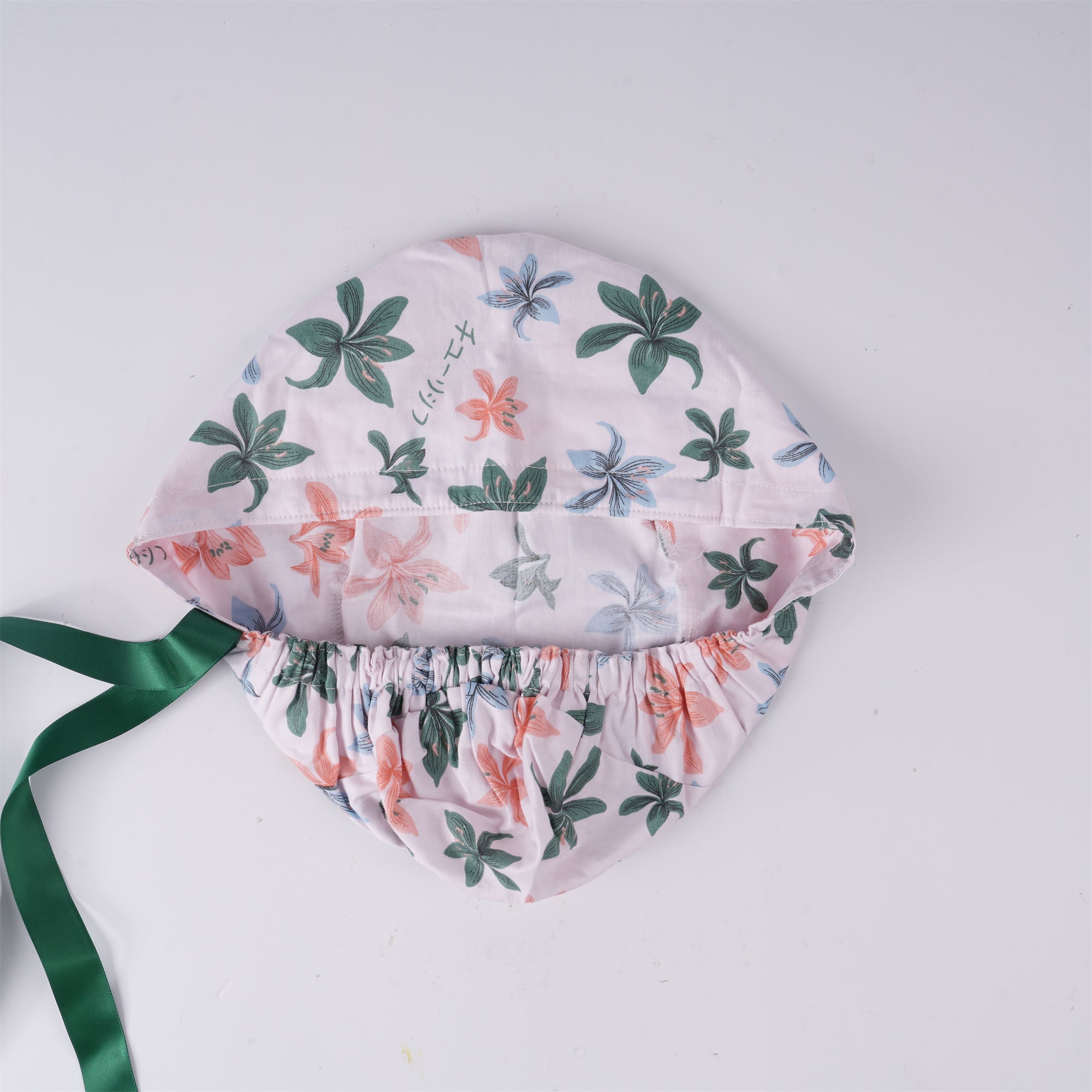 Colorful Lily Flower Cotton Ponytail Scrub Cap