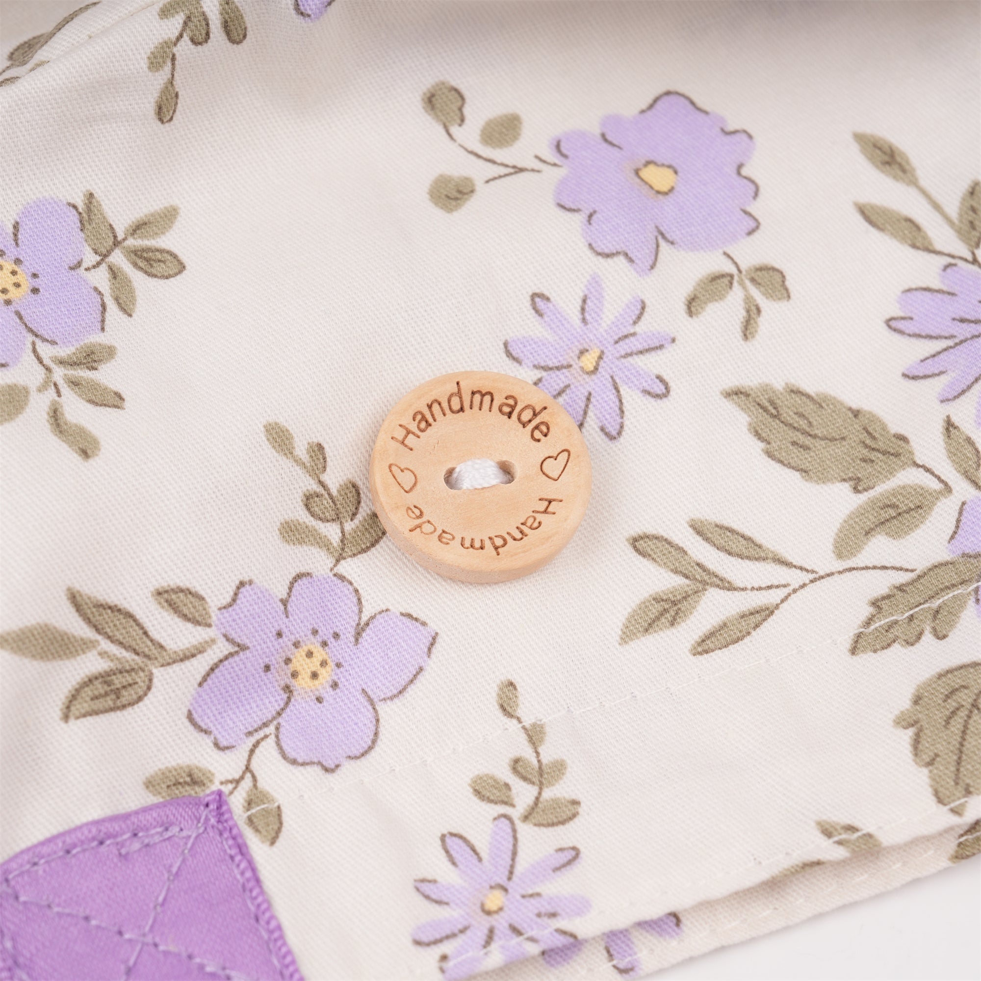 Purple Flower Cotton Ponytail Scrub Cap