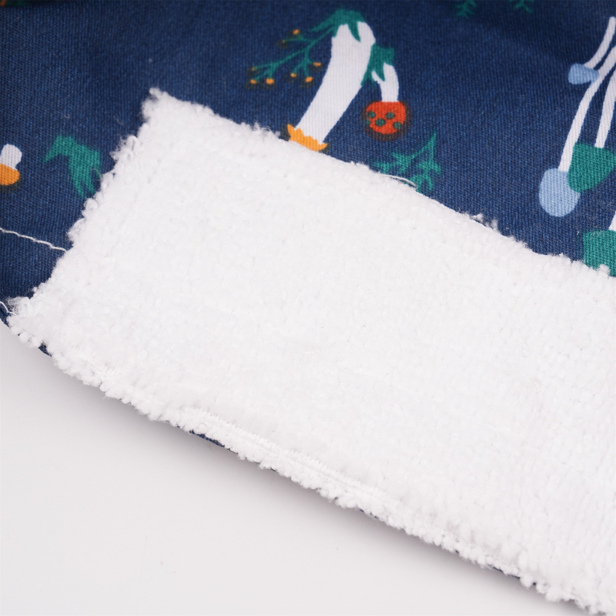 Navy Mushroom Cotton Ponytail Scrub Cap