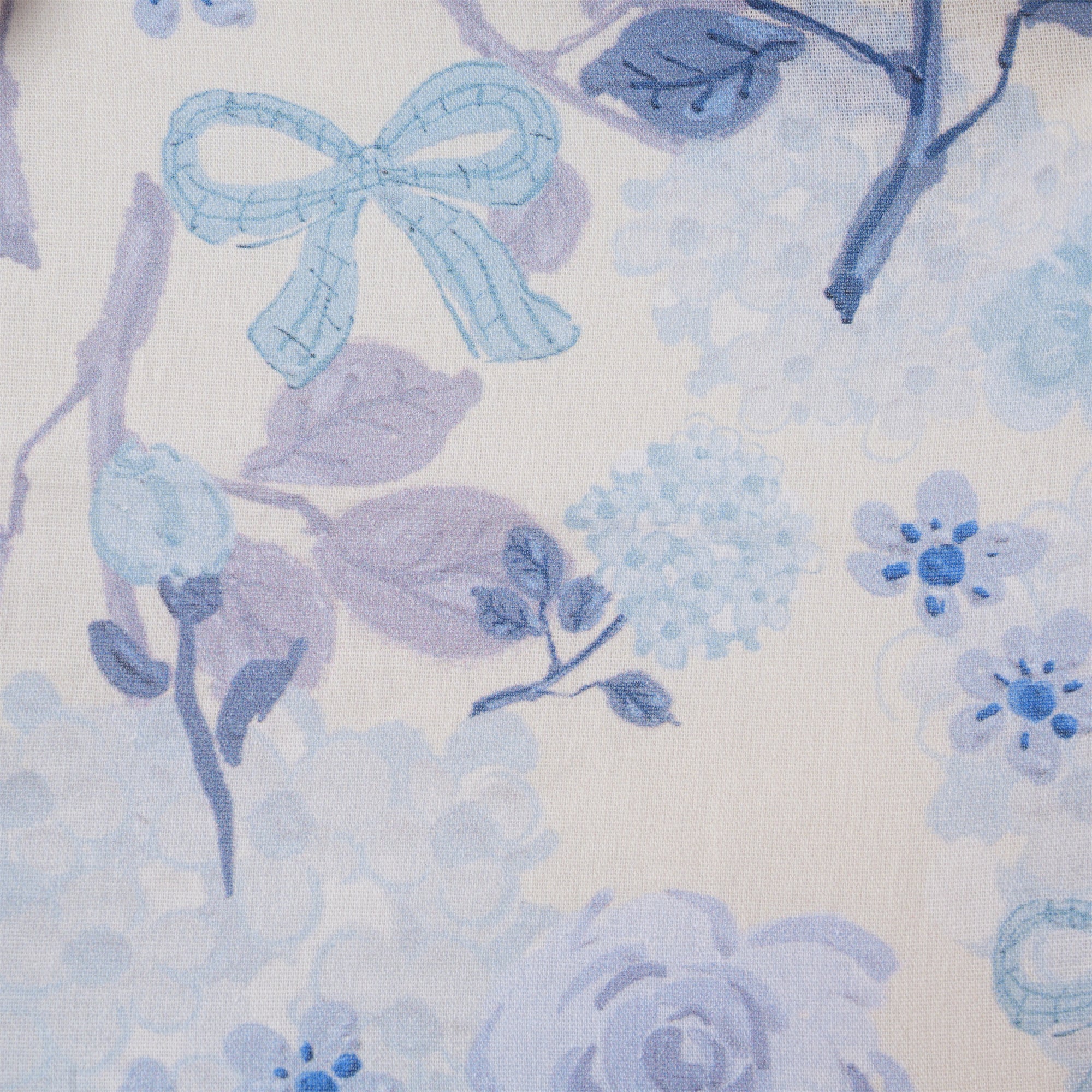 Navy Watercolor Flower Cotton Ponytail Scrub Cap