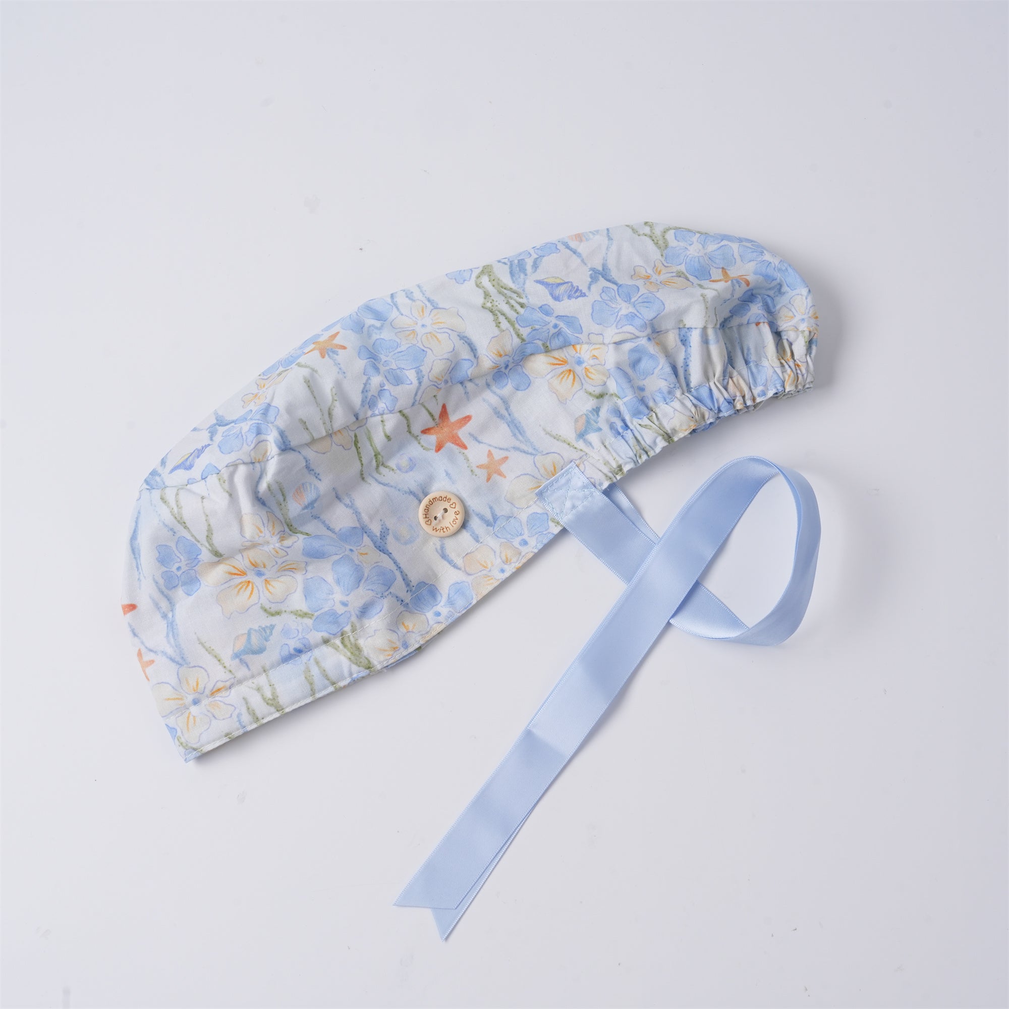 Blue Ocean Animal Ponytail Scrub Cap