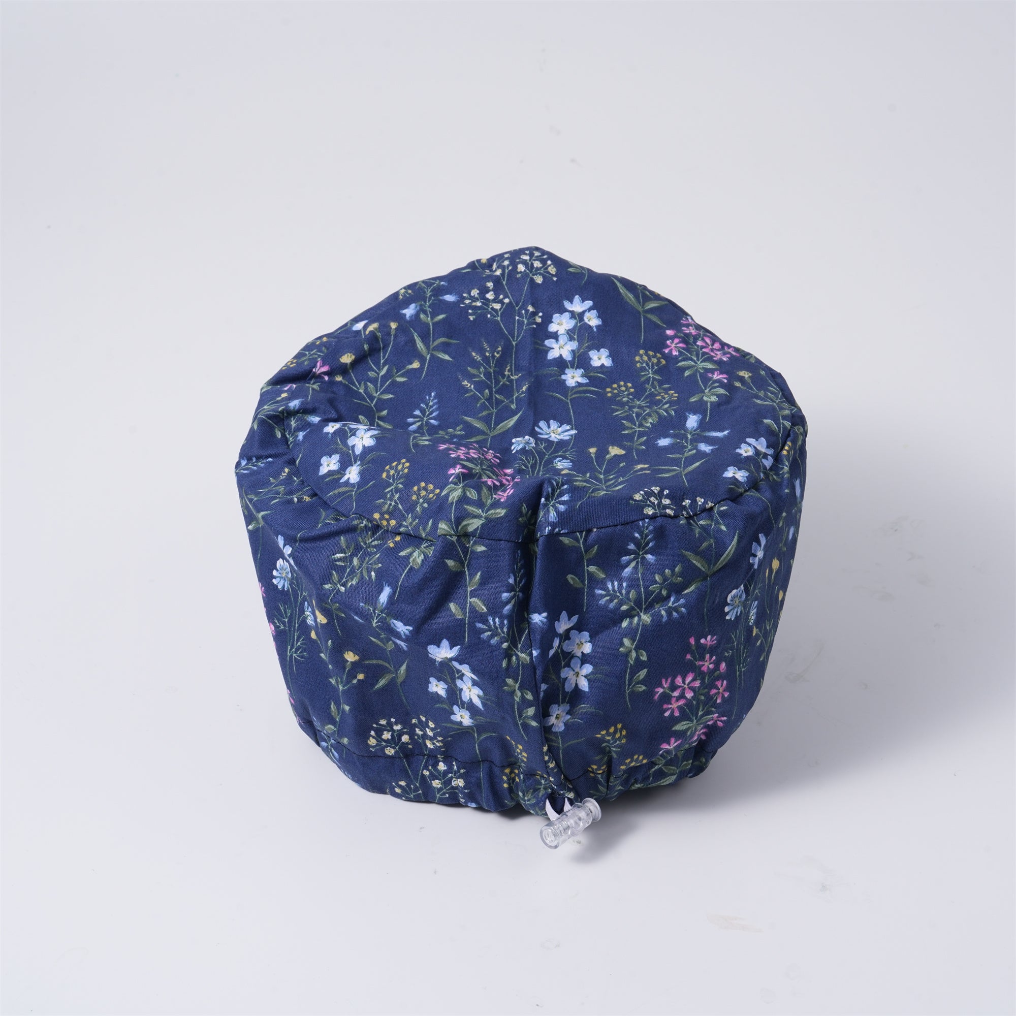 Blue Pink Floral Surgical Scrub Cap - Tieback Style