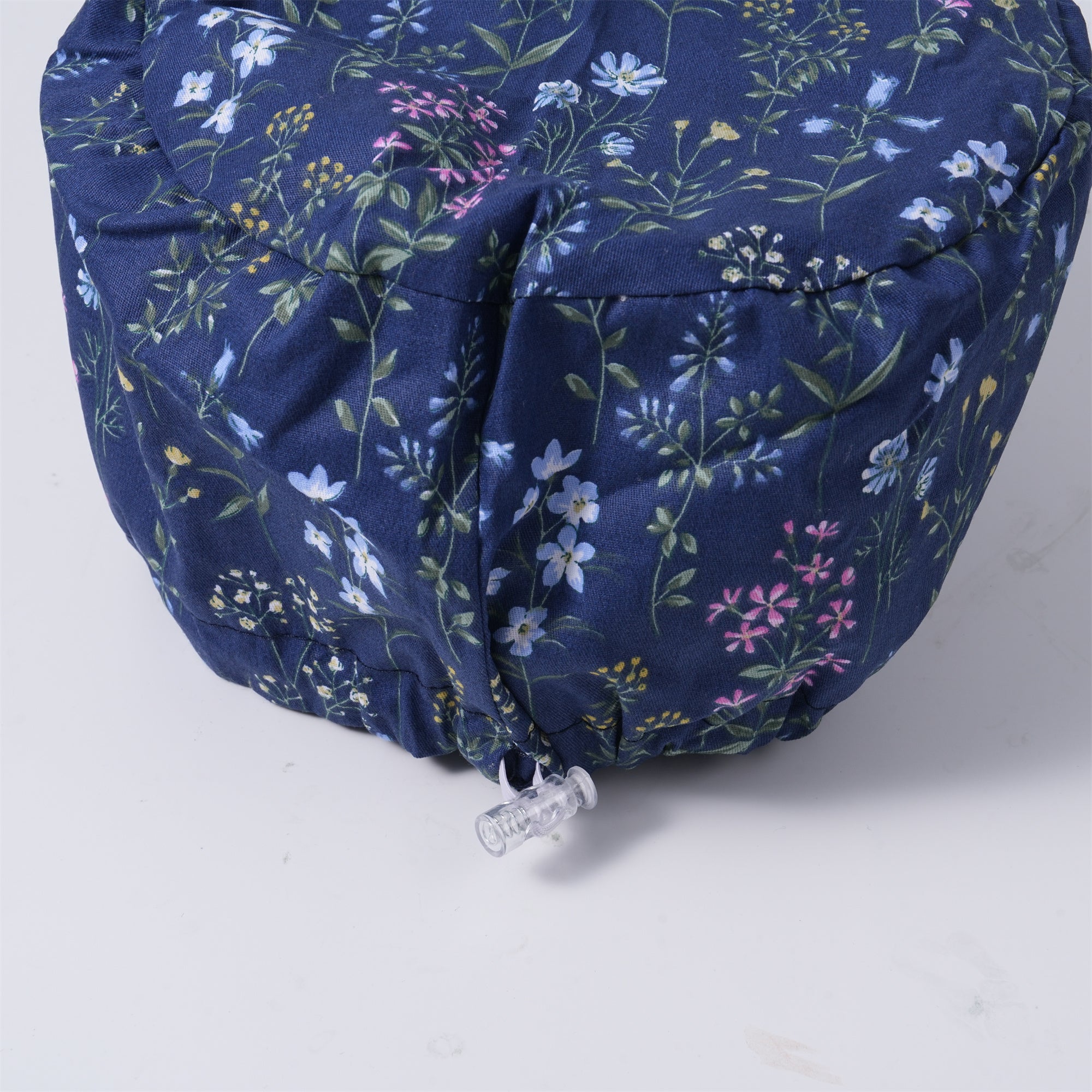 Blue Pink Floral Surgical Scrub Cap - Tieback Style