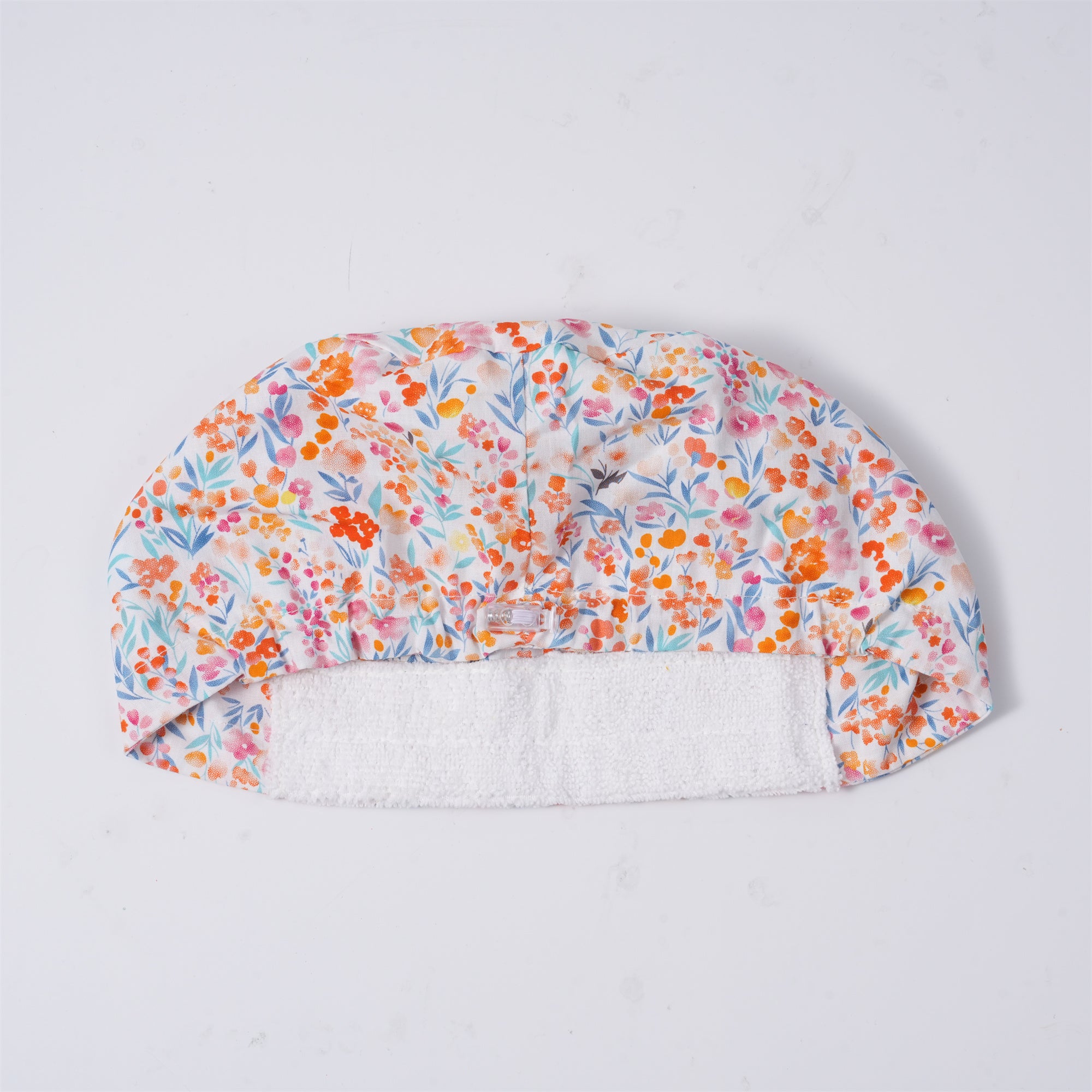 Pink Floral Cotton Surgical Scrub Cap -Tieback Style