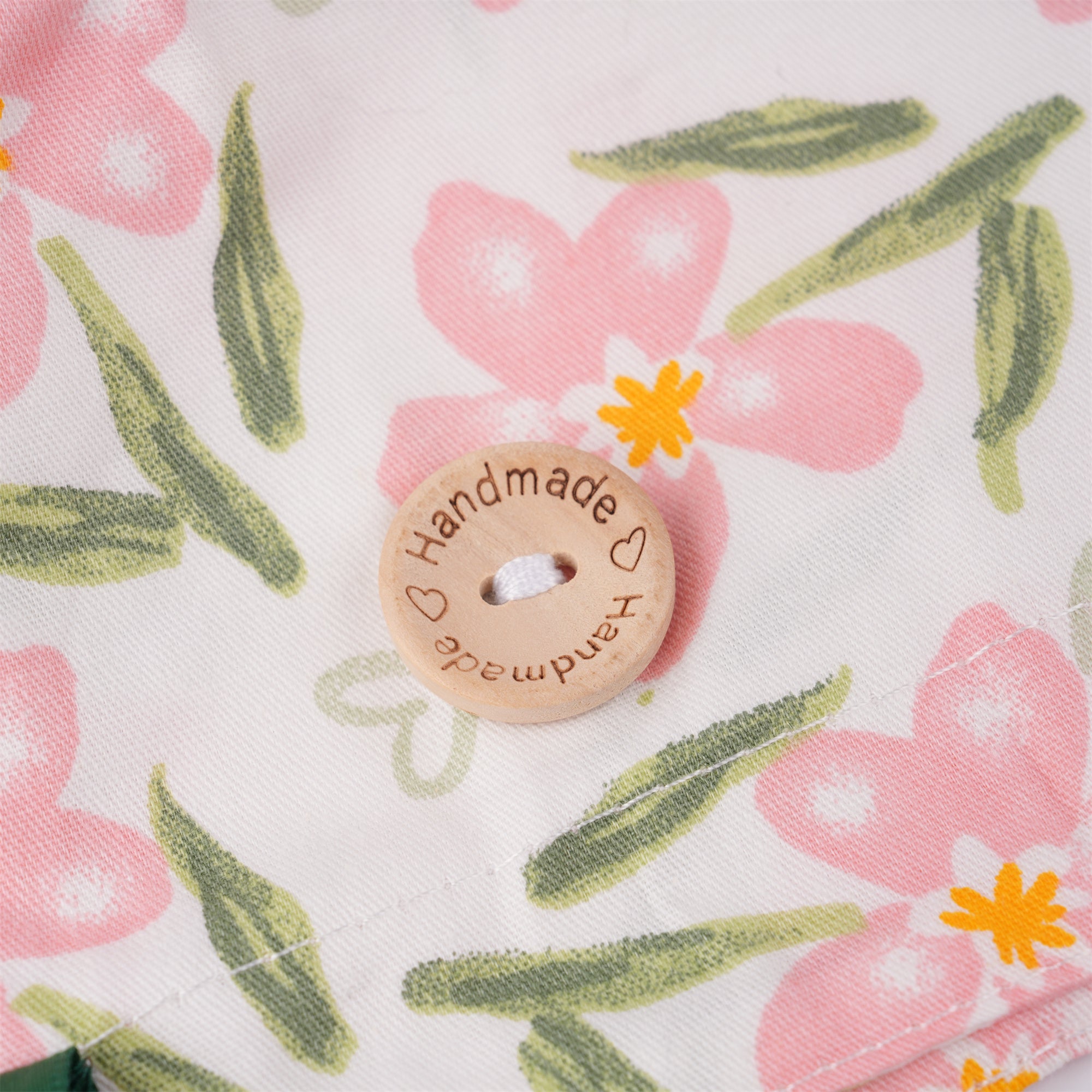 Pink Floral Cotton Ponytail Scrub Cap