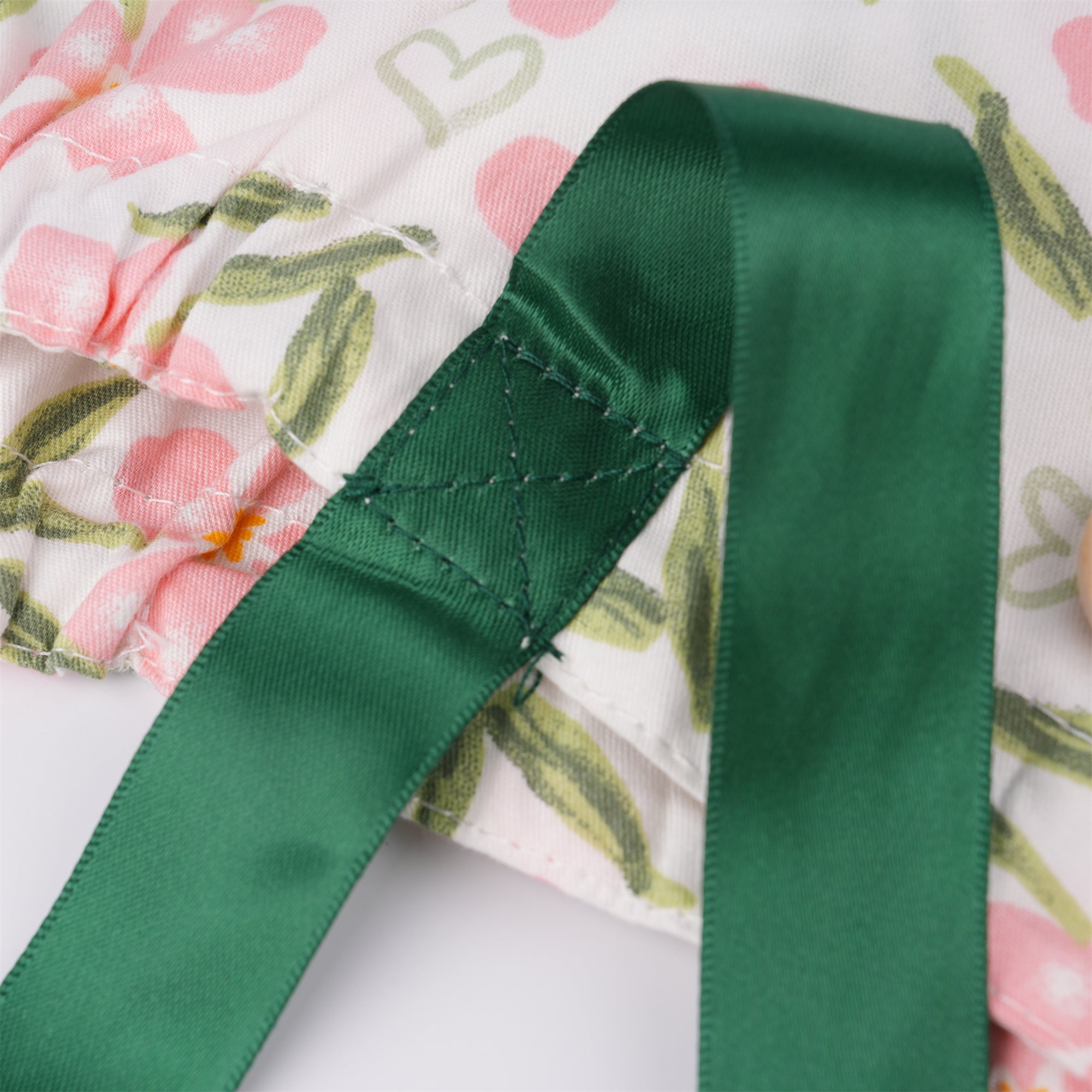 Pink Floral Cotton Ponytail Scrub Cap