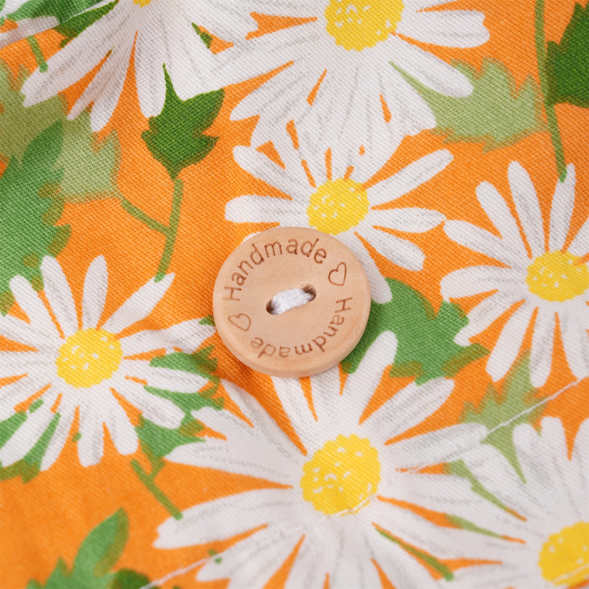 Orange Flowers Cotton Ponytail Scrub Cap,Fall