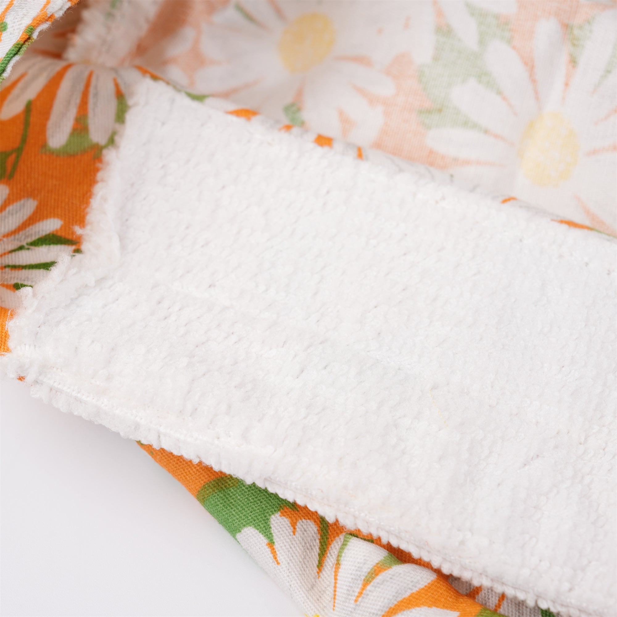 Orange Flowers Cotton Ponytail Scrub Cap,Fall
