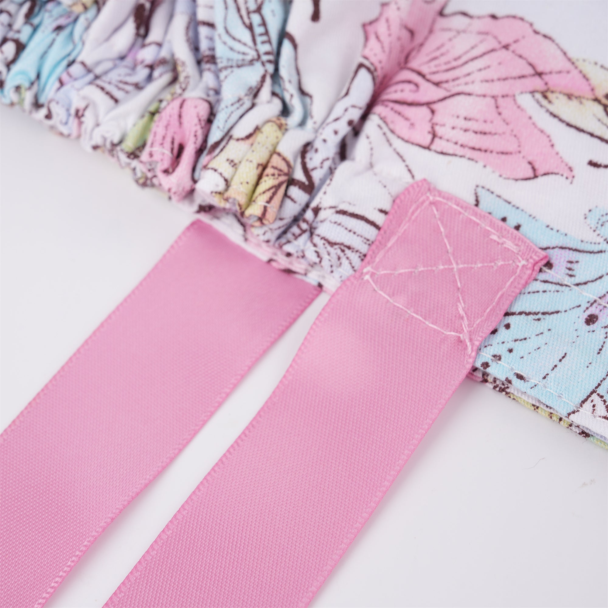 Pink Butterfly Cotton Ponytail Scrub Cap