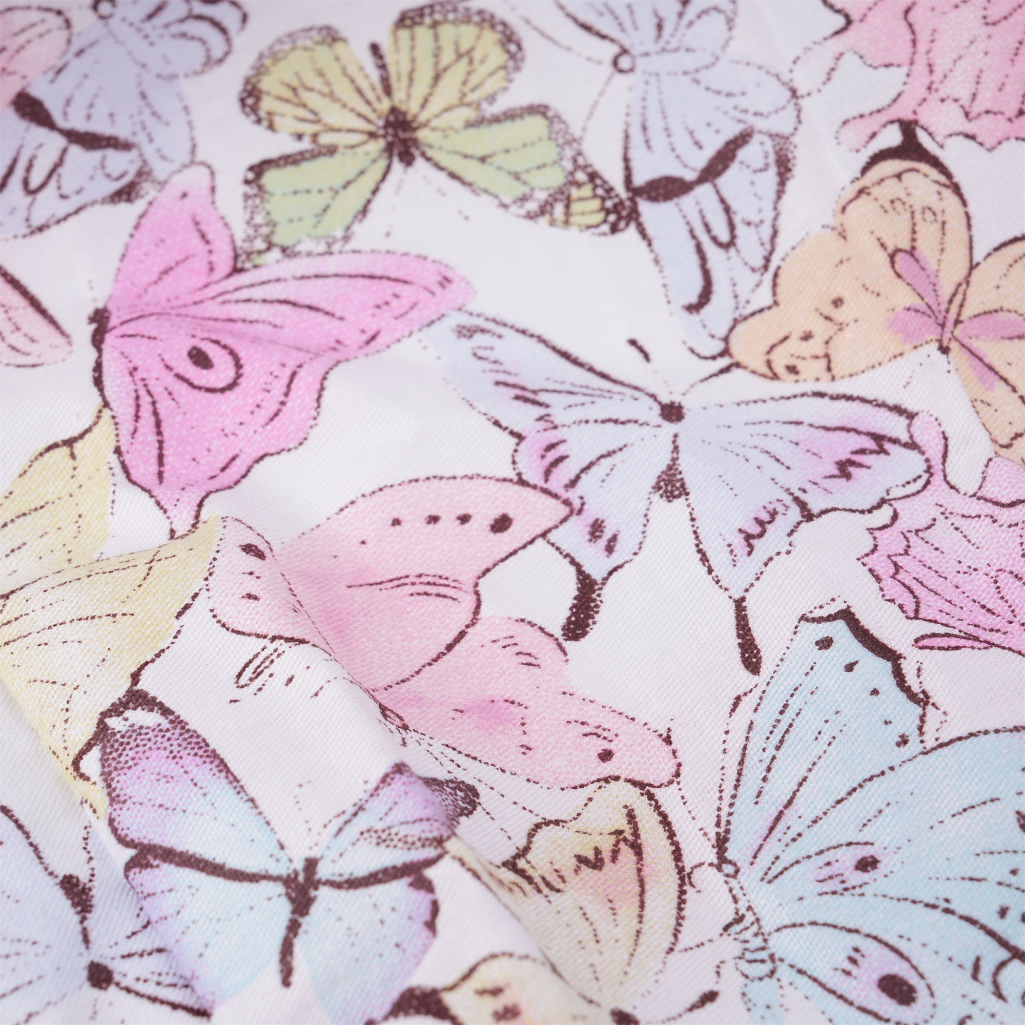 Pink Butterfly Cotton Ponytail Scrub Cap