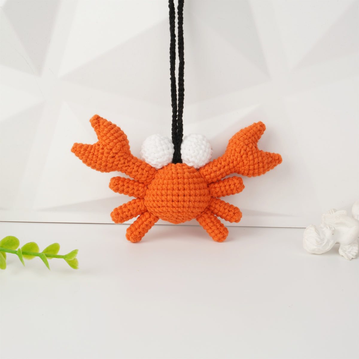 Handmade Crochet Crab Pendant, Ocean Animal Car Hanging