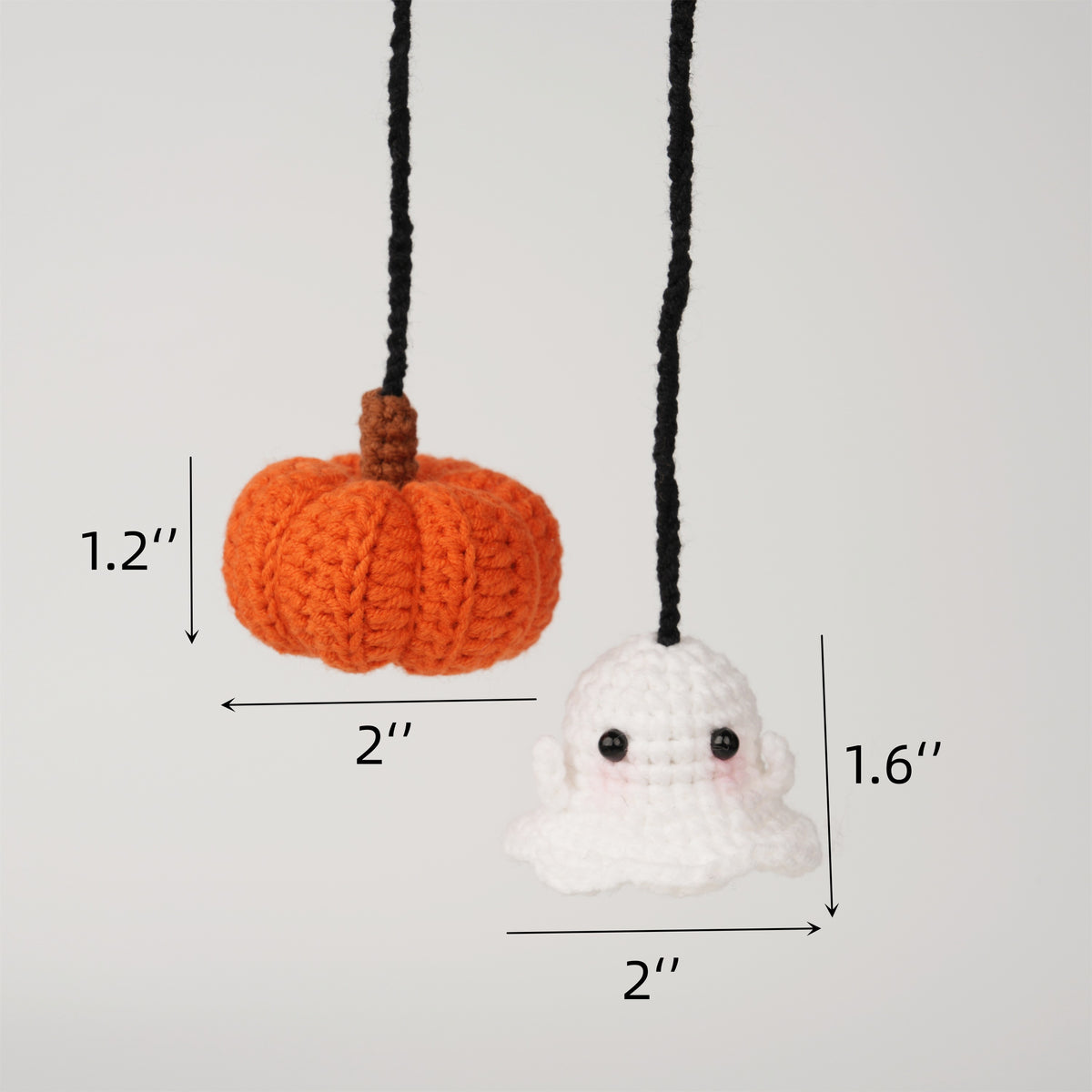 Cute Crochet Ghost Pumpkin Car Decor