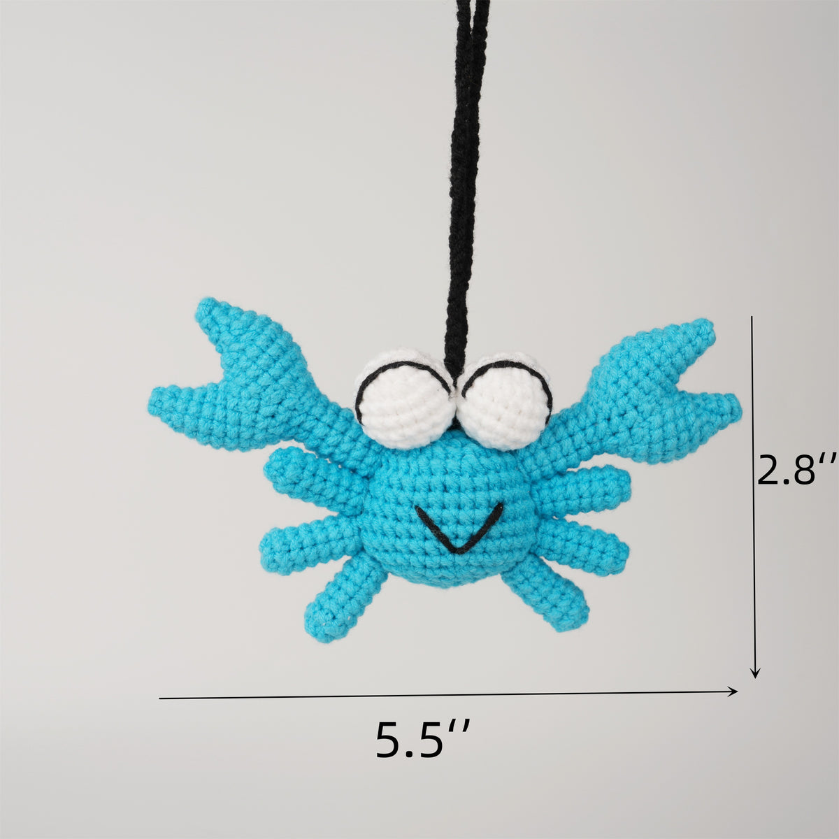 Handmade Crochet Crab Pendant, Ocean Animal Car Hanging