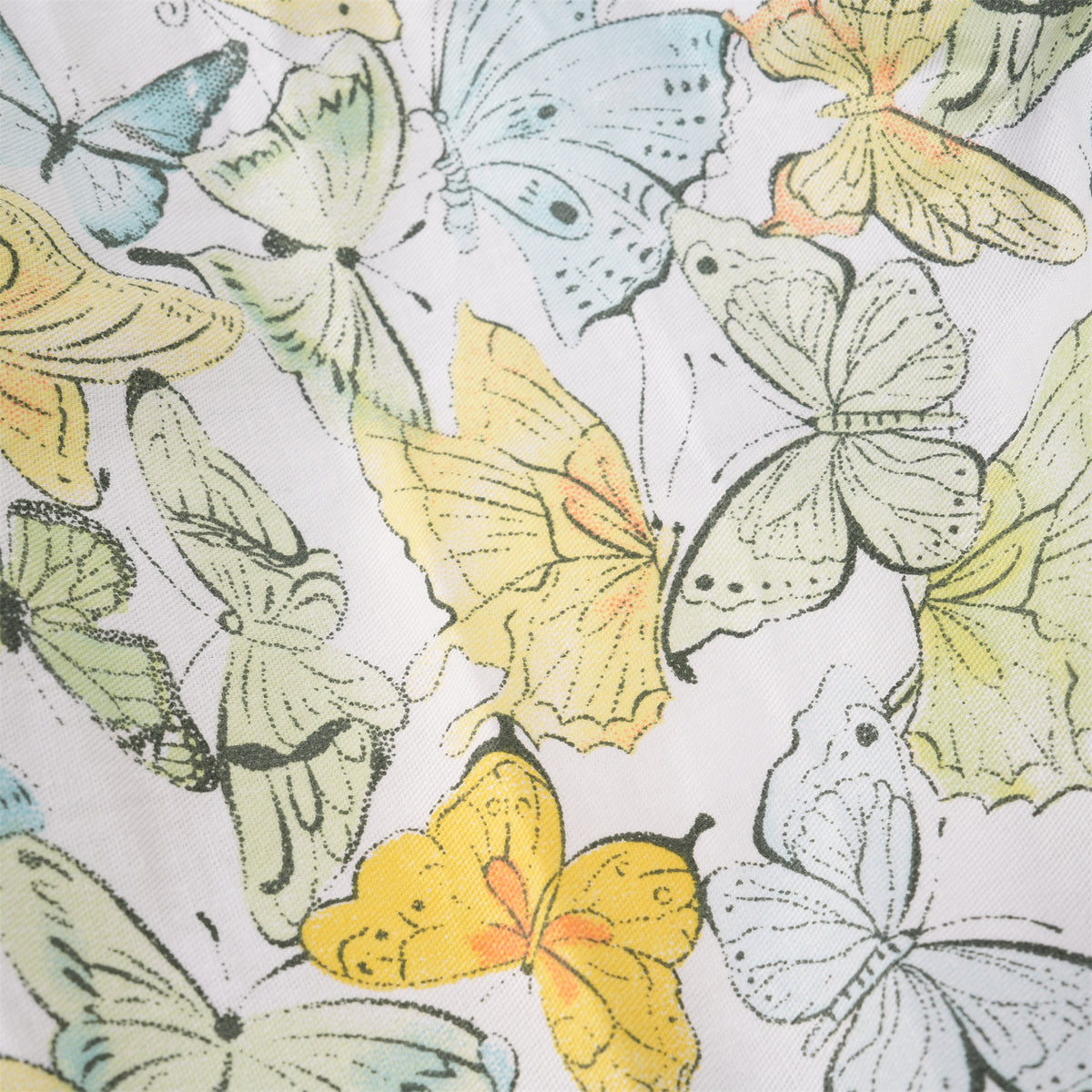 Teal Butterfly Cotton Ponytail Scrub Cap