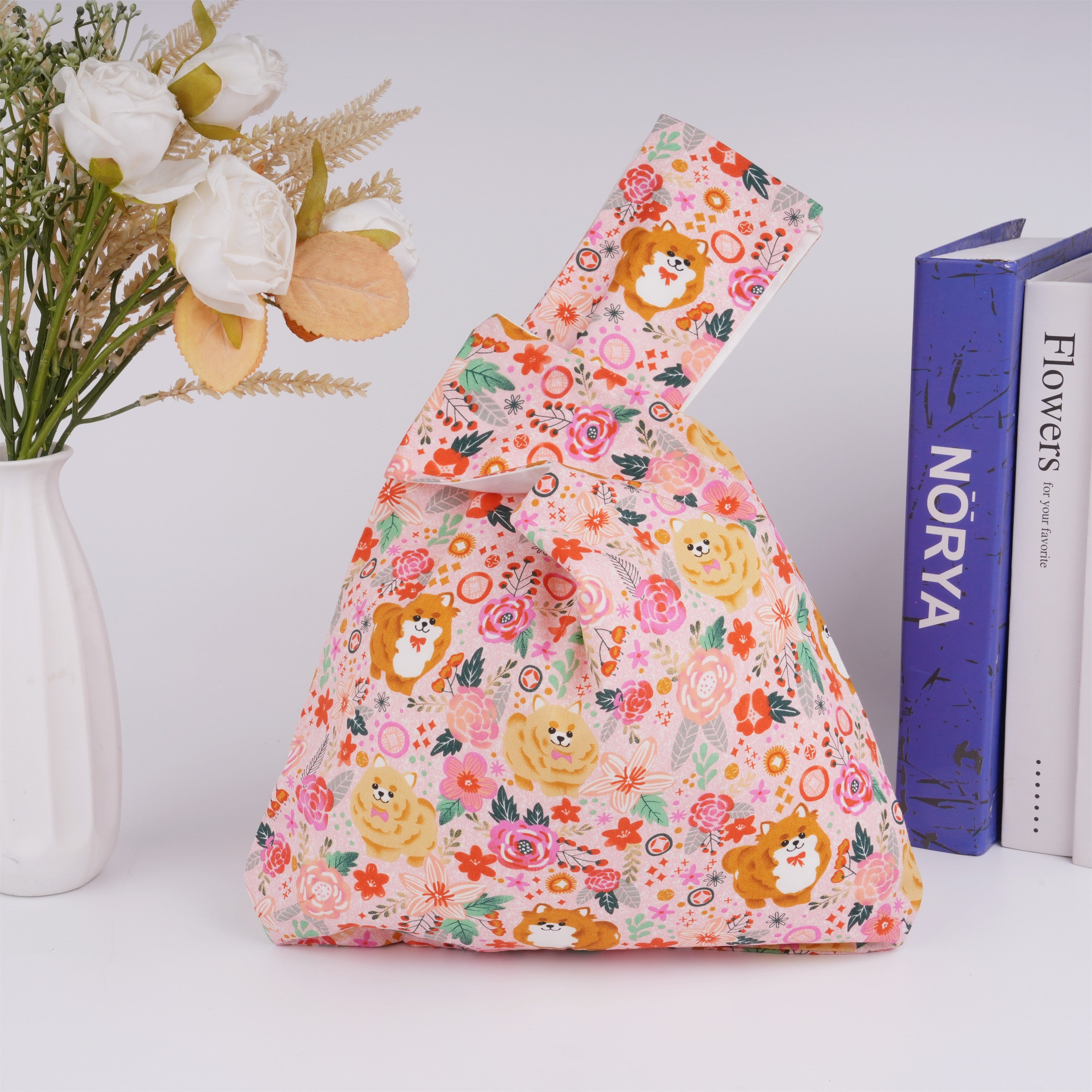 Sweet Doggy Cat Satin Knot Bag,Great for Wedding Guest,Bridesmaid Party,Birthday