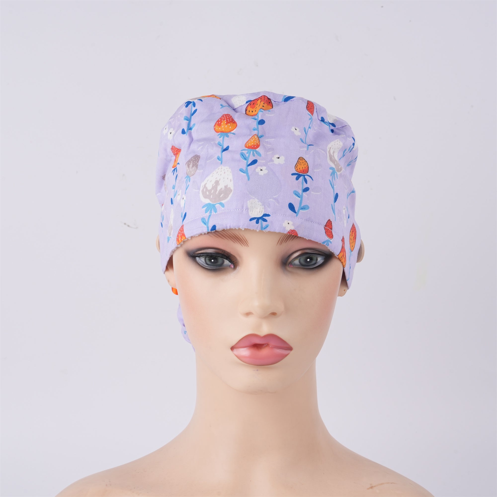 Strawberry Flower Cotton Ponytail Scrub Cap
