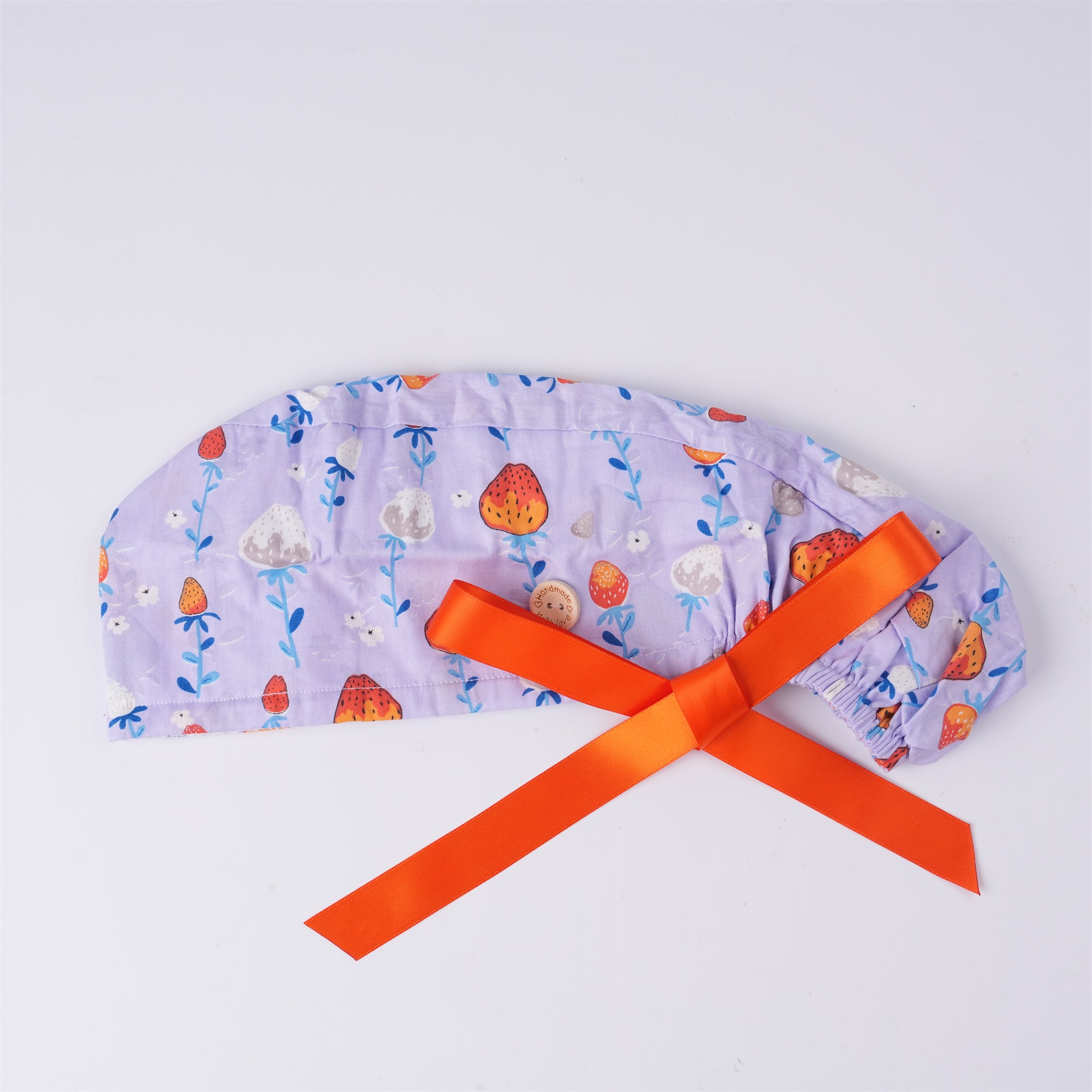 Strawberry Flower Cotton Ponytail Scrub Cap