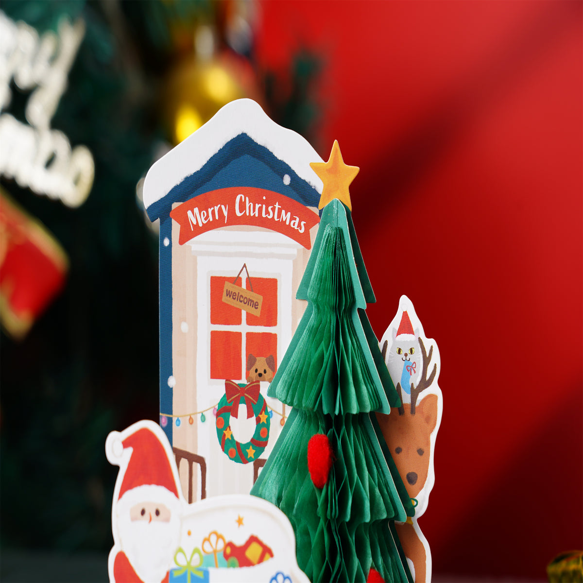 Cute Tiny Santa Gift Christmas Card