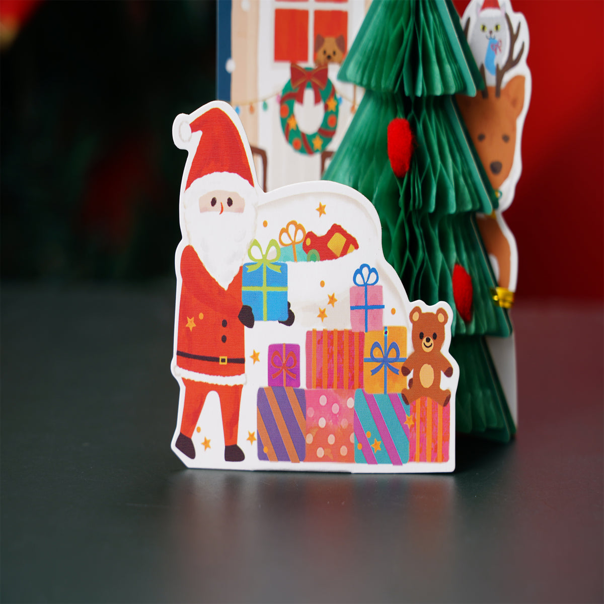 Cute Tiny Santa Gift Christmas Card