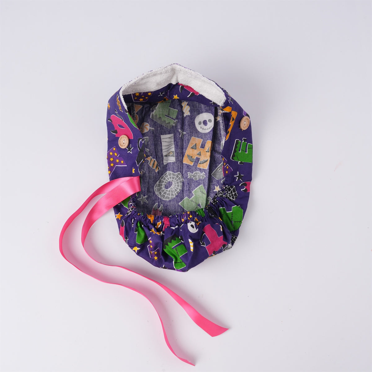 Spooky Halloween Letter Ponytail Scrub Cap