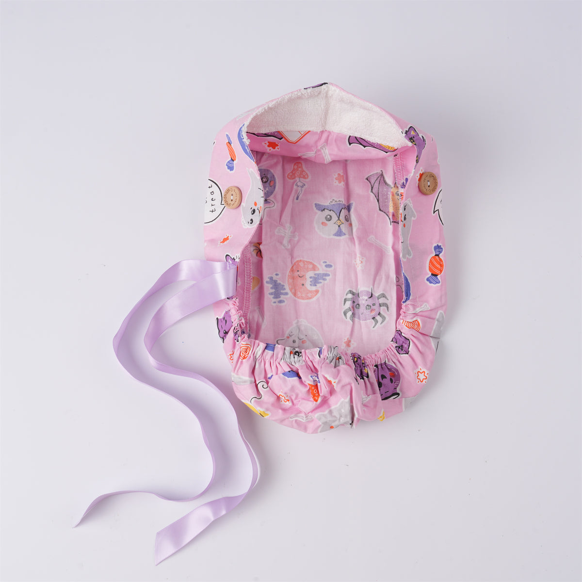 Cute Ghost Candy Ponytail Scrub Cap, Yellow Pink Optional