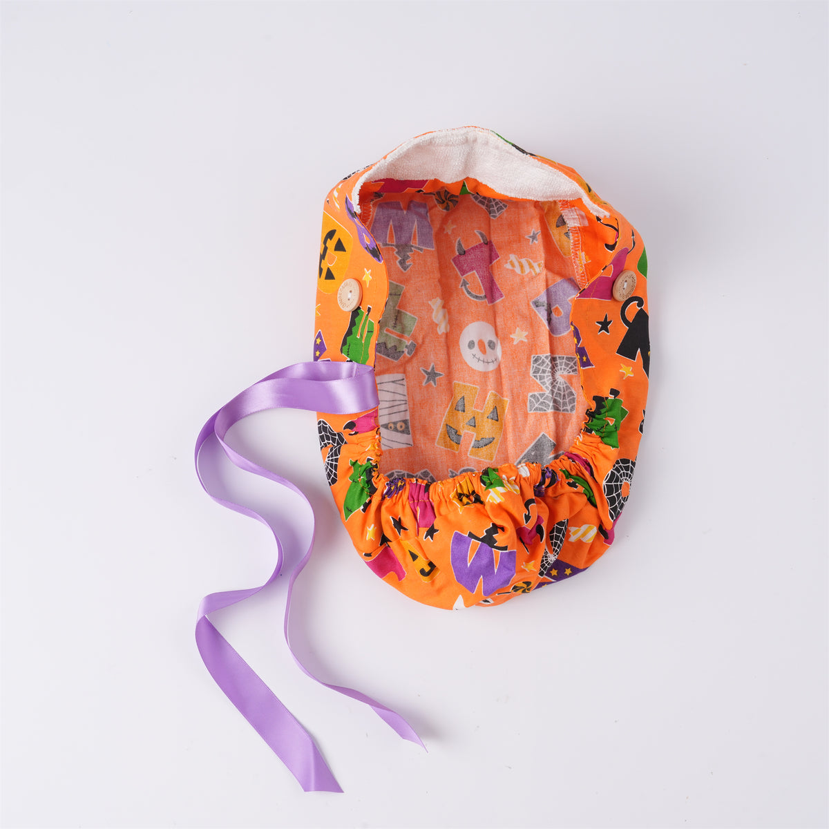 Spooky Halloween Letter Ponytail Scrub Cap