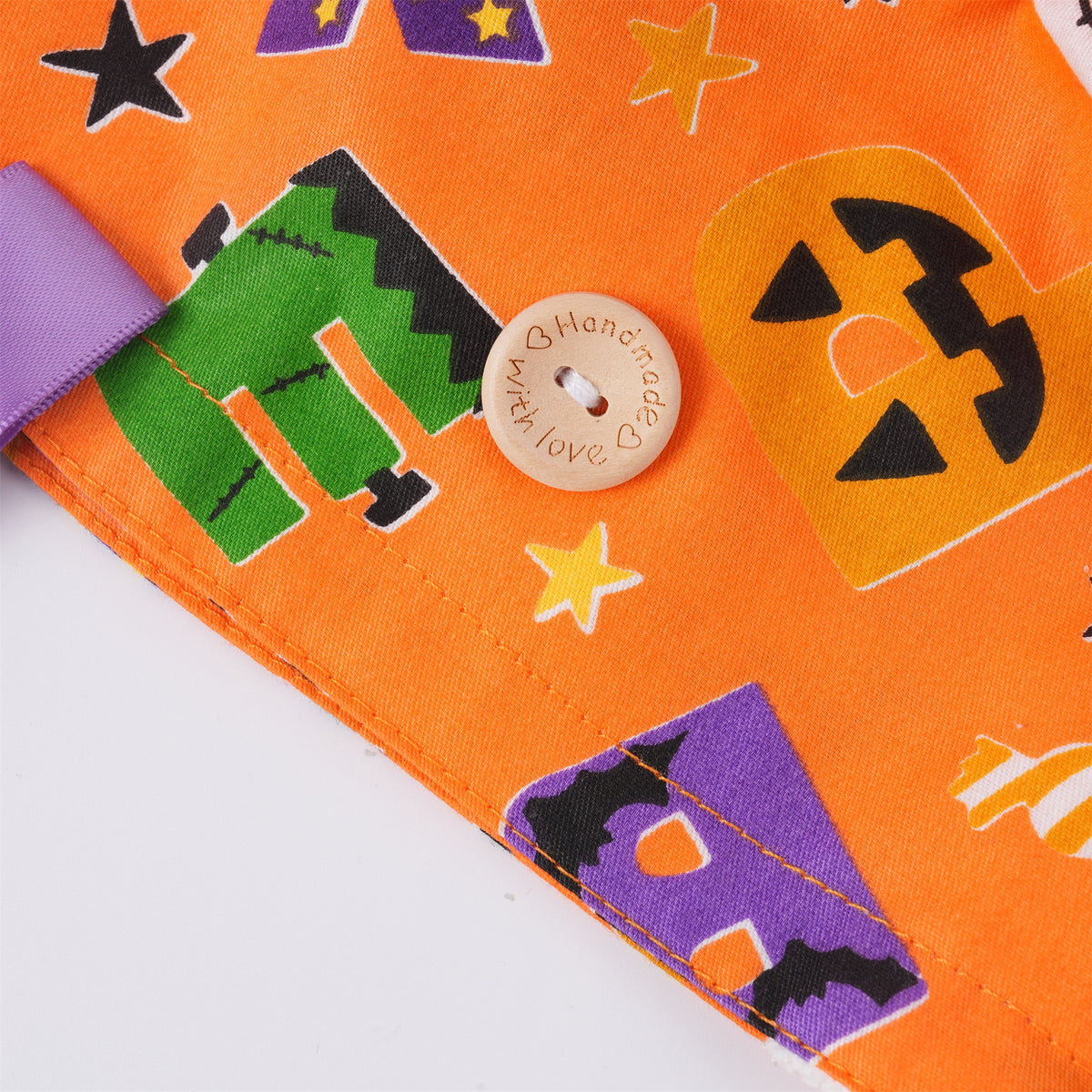 Spooky Halloween Letter Ponytail Scrub Cap