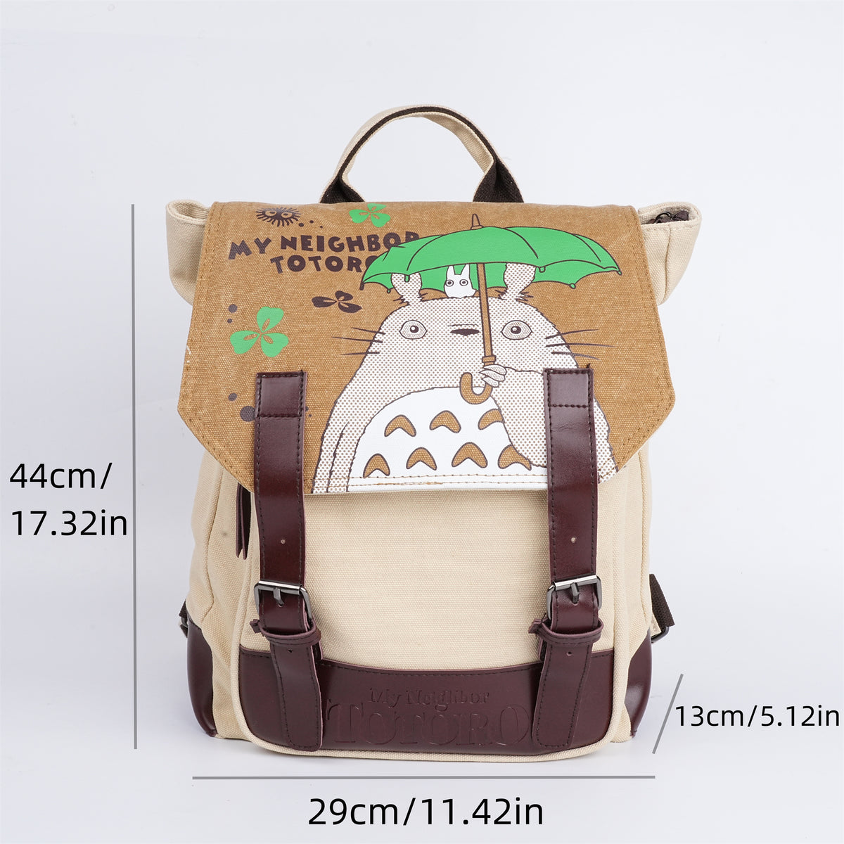 Totoro Khaki Canvas Backpack