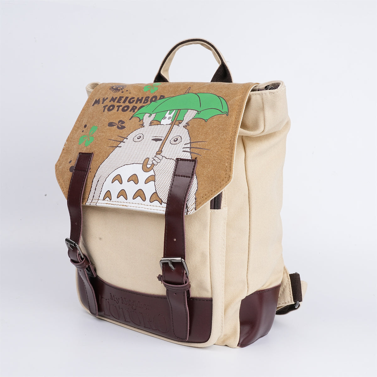 Totoro Khaki Canvas Backpack