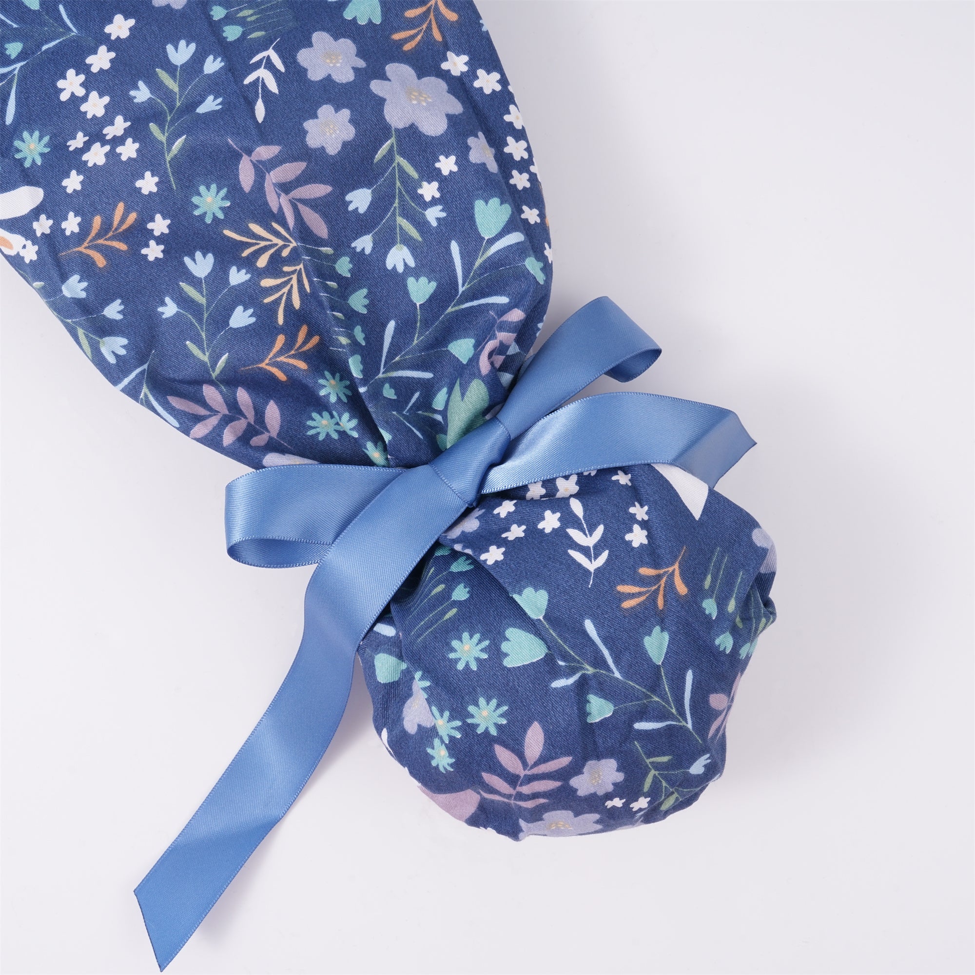 Wildflowers Animal Ponytail Scrub Cap,Navy Cotton OR Hat